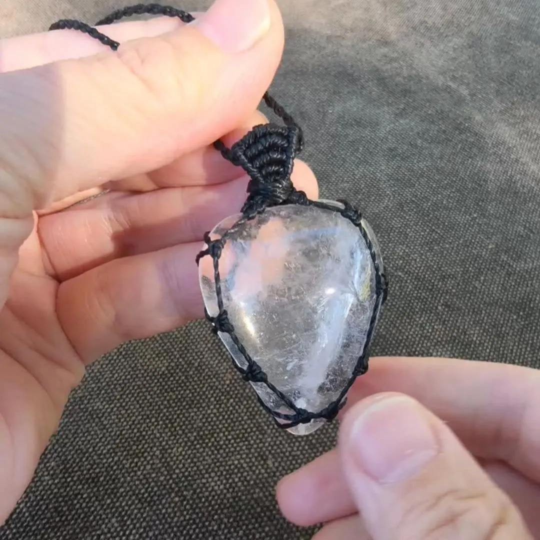 Large clear quartz necklace