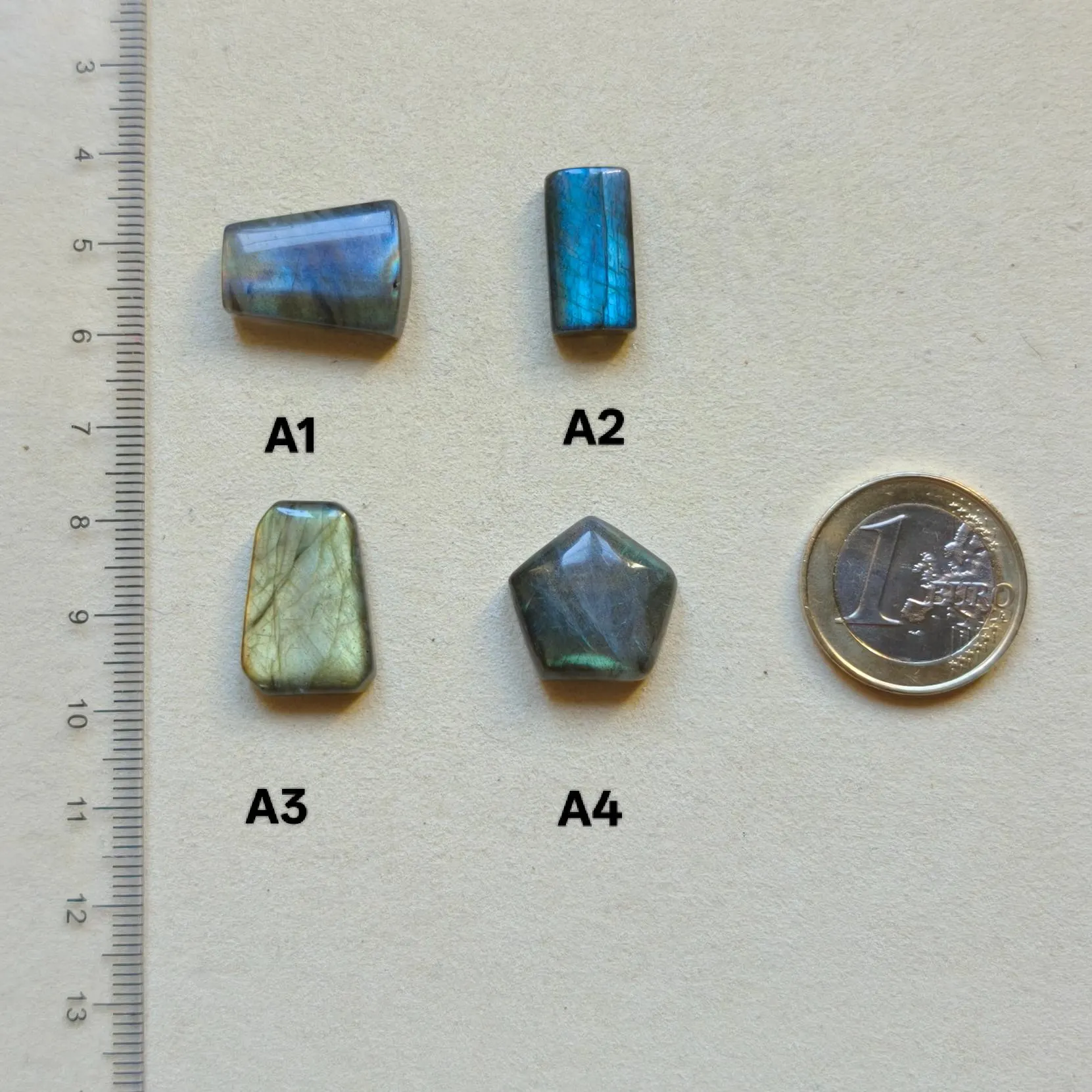 Small unique shaped Labradorite Cabochons