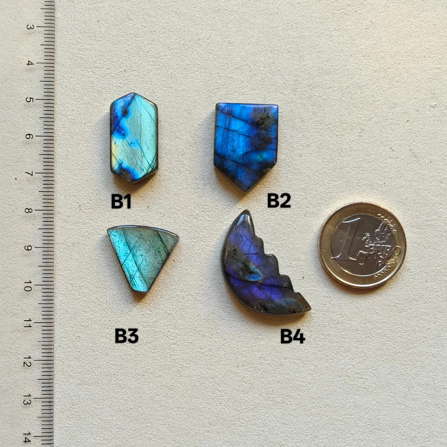 Small unique shaped Labradorite Cabochons