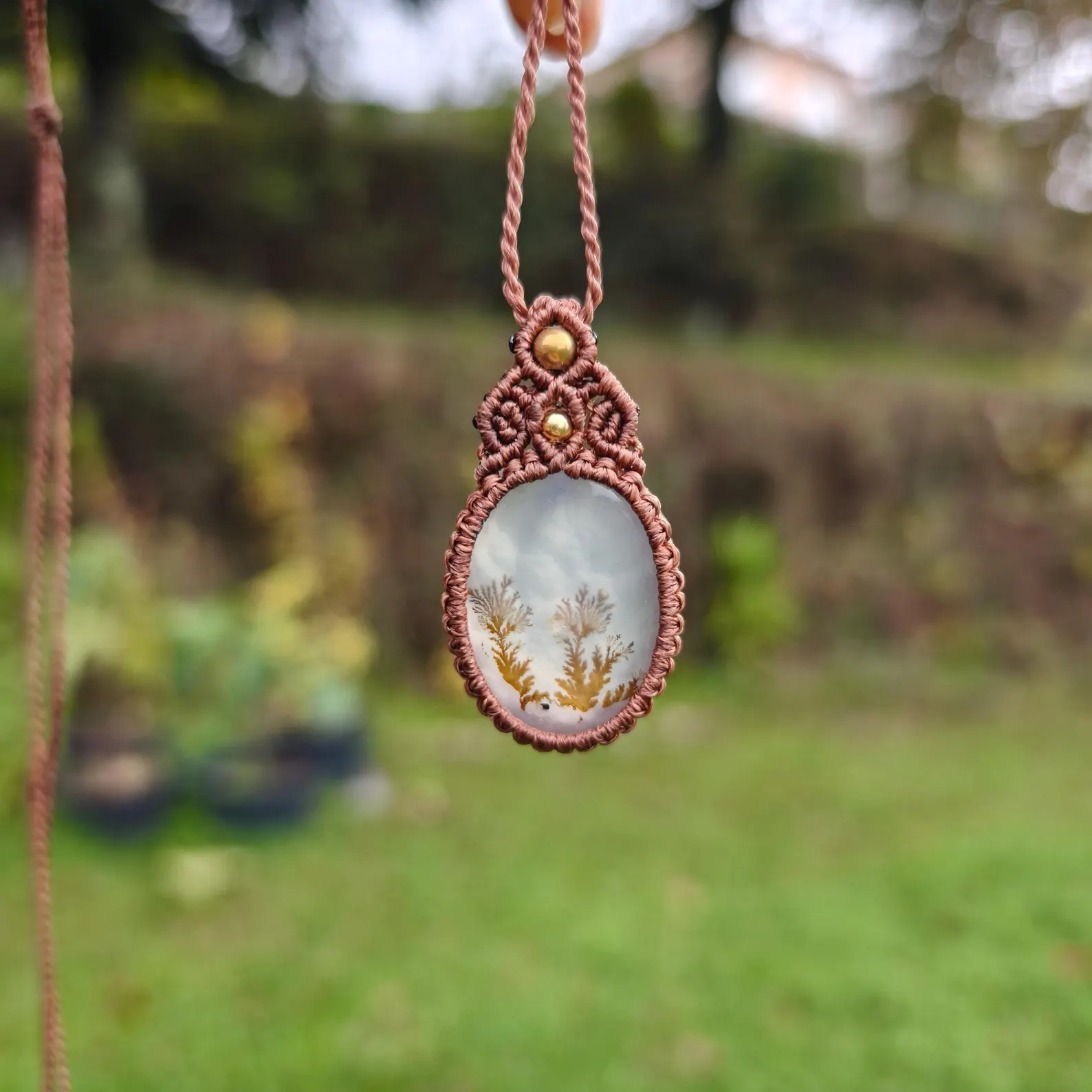 Dendrite agate pendant necklace  - Unique