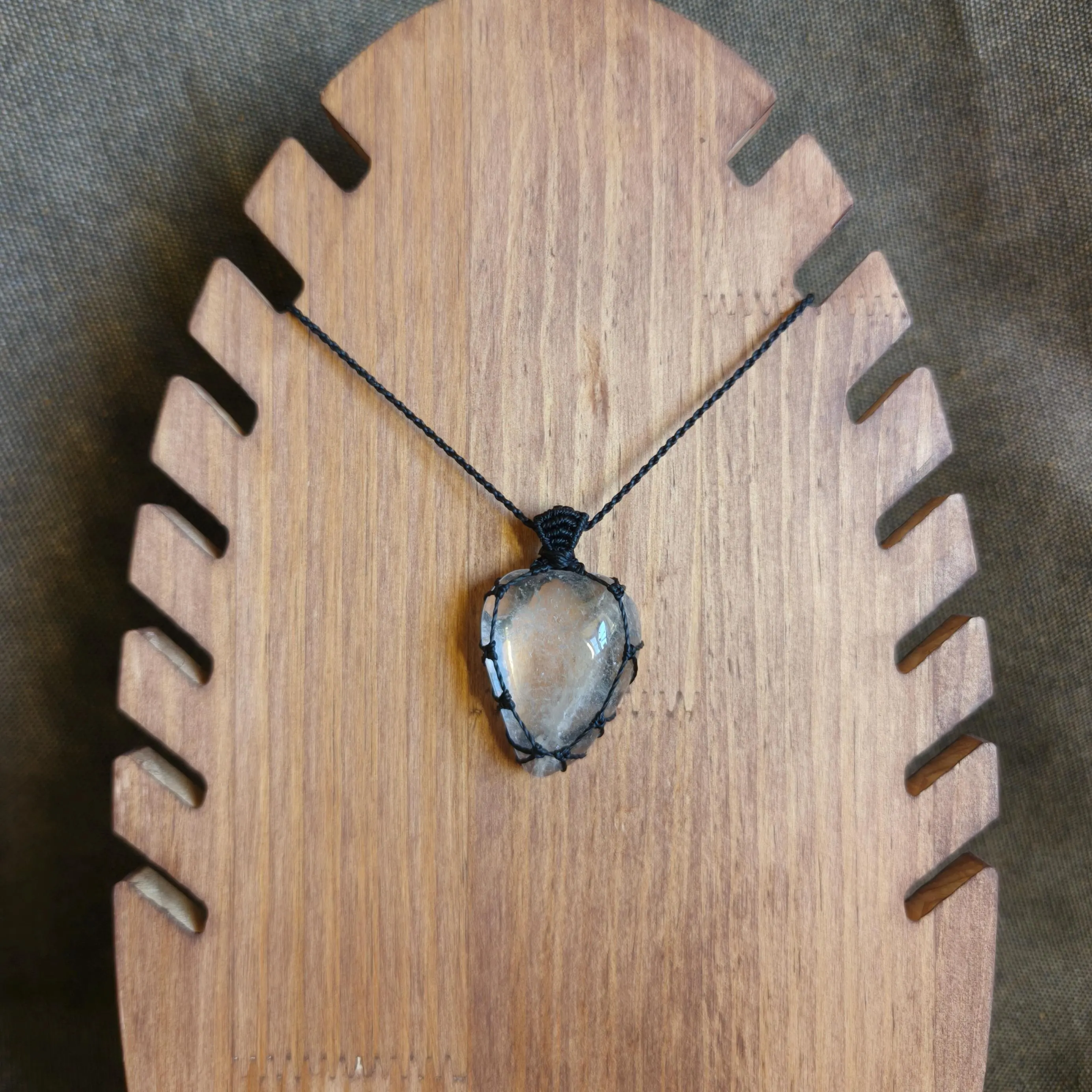 Large clear quartz necklace