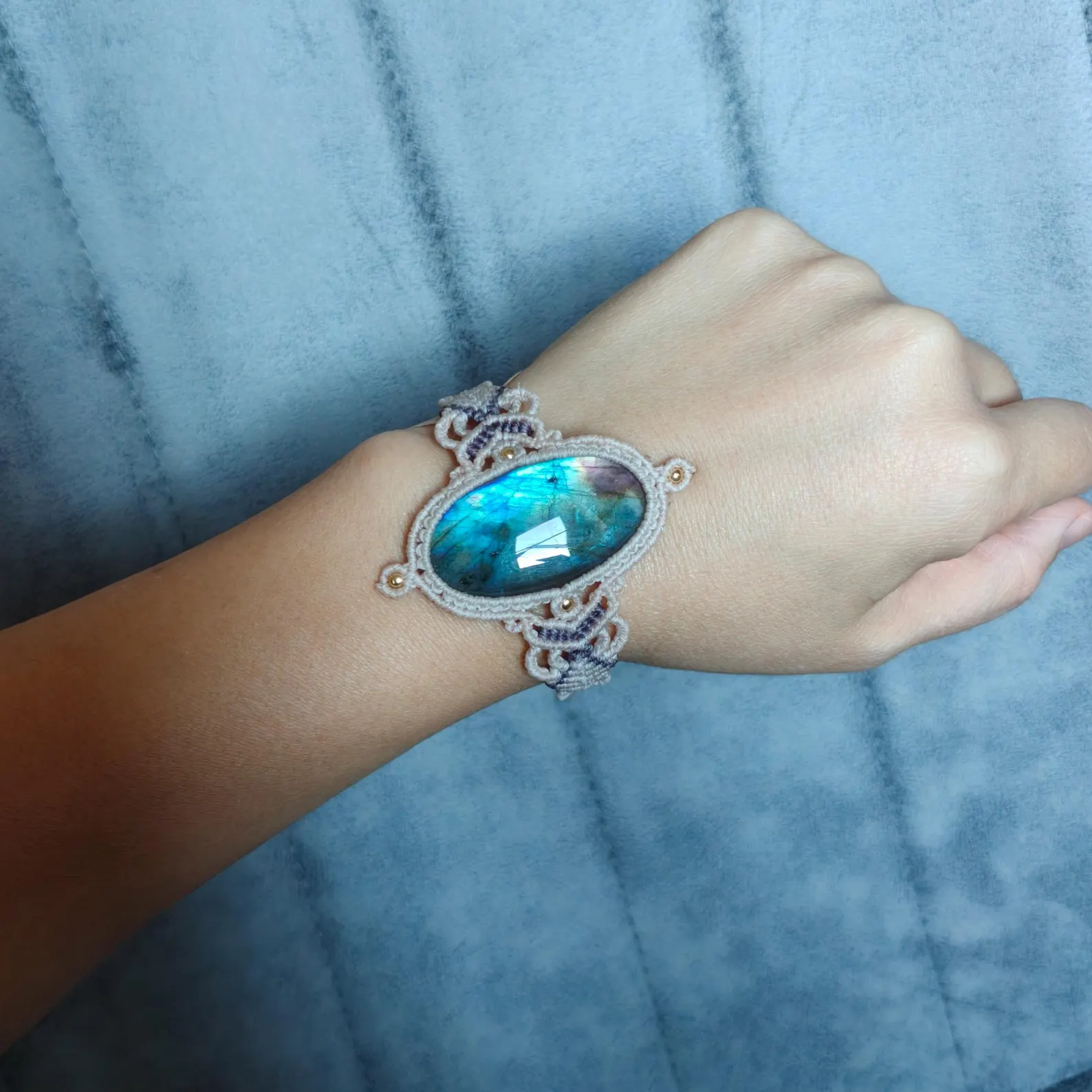 Labradorite Macrame Bracelet