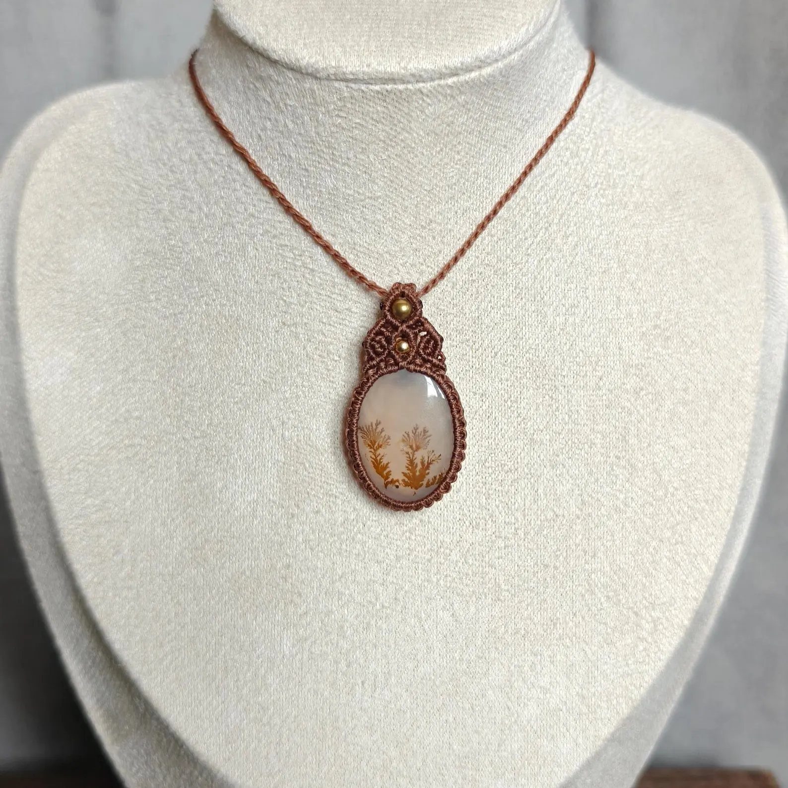 Dendrite agate pendant necklace  - Unique