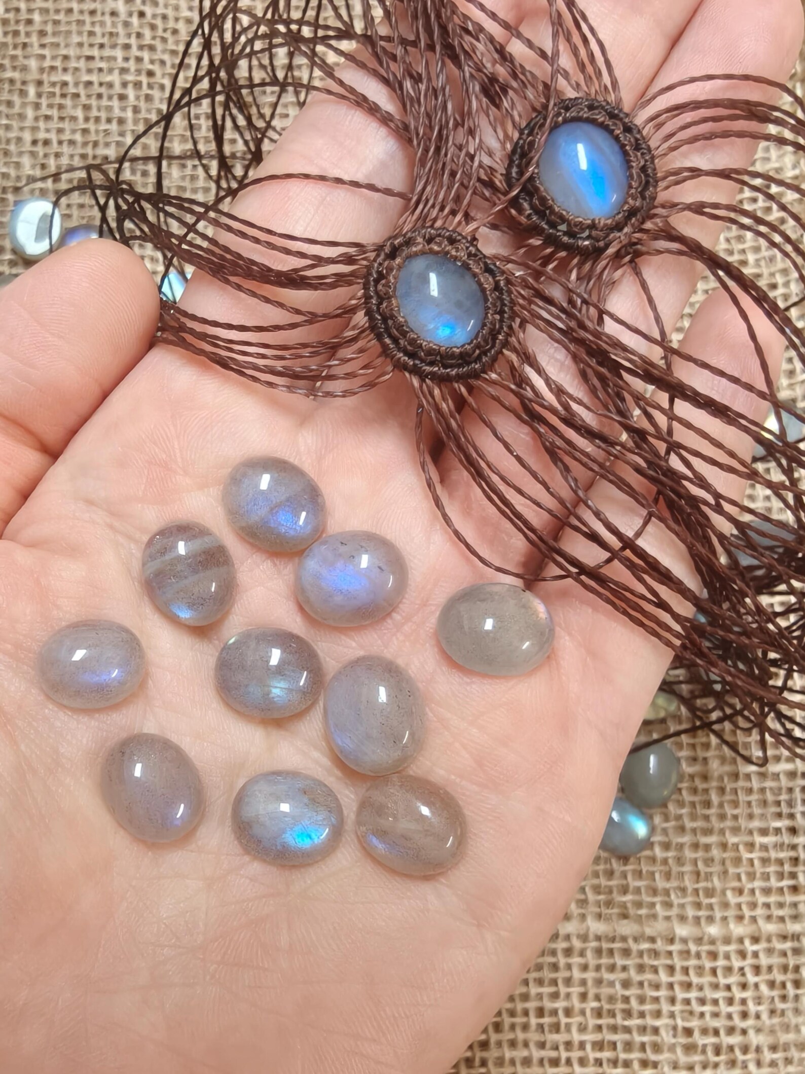 Transparent labradorite lot - 4 pieces 