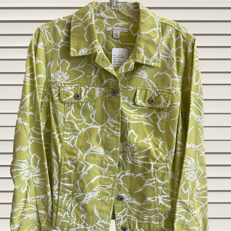 Green Floral Denim Jacket