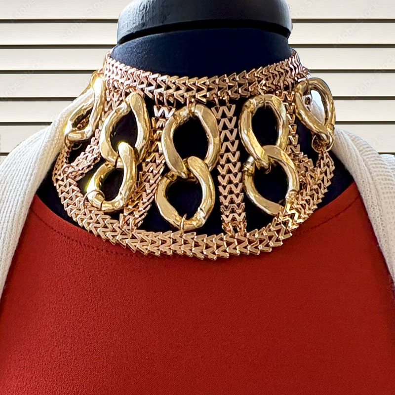 Statement Gold Chain Choker Necklace