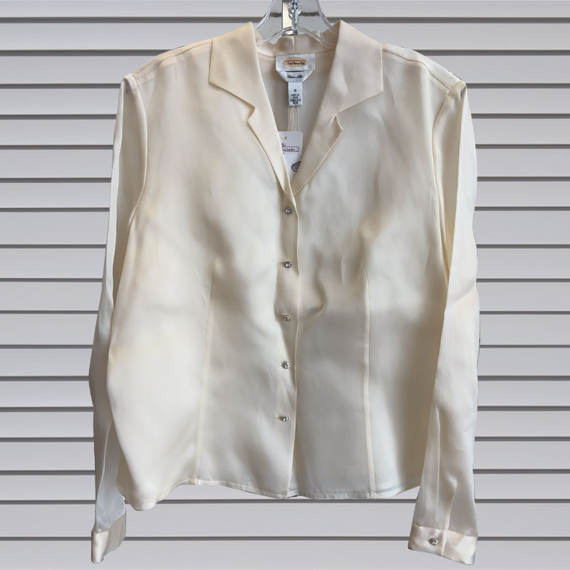 Cream Silk Button-Up Shirt - Talbots