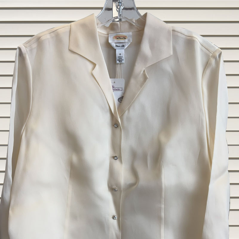 Cream Silk Button-Up Shirt - Talbots