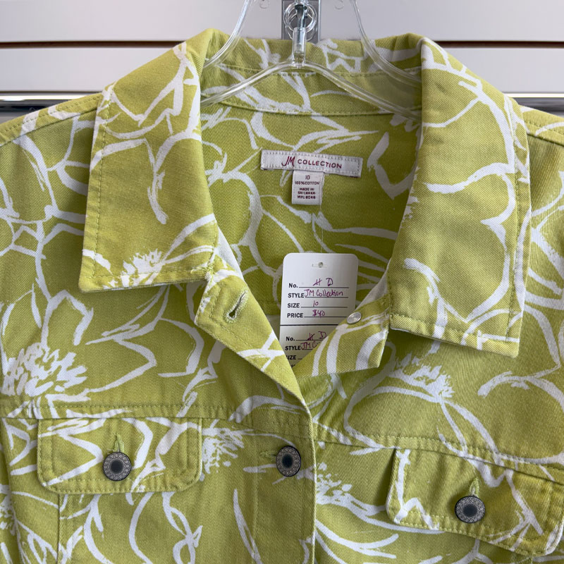 Green Floral Denim Jacket