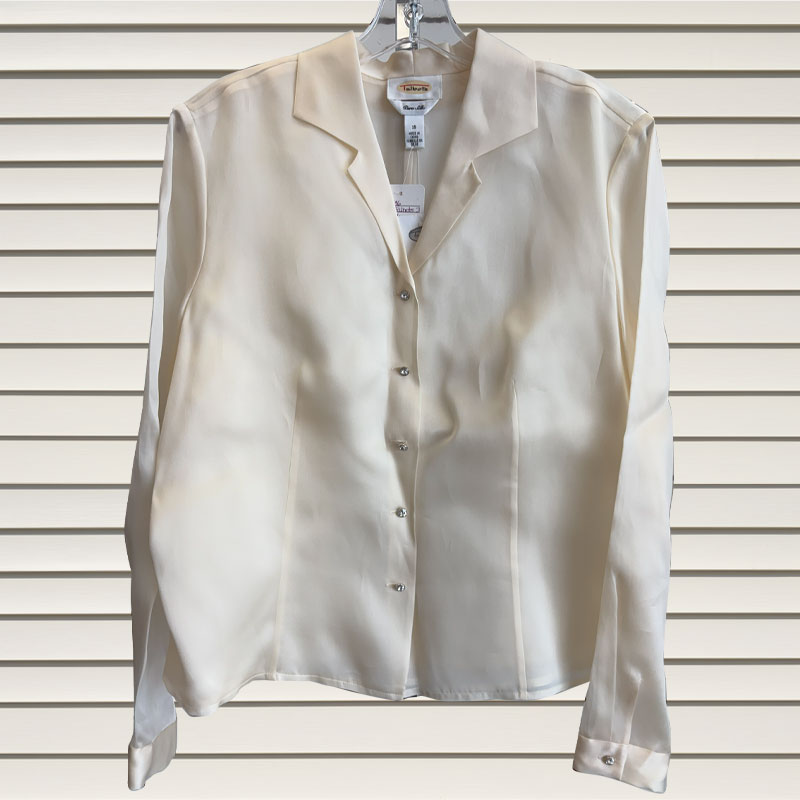 Cream Silk Button-Up Shirt - Talbots