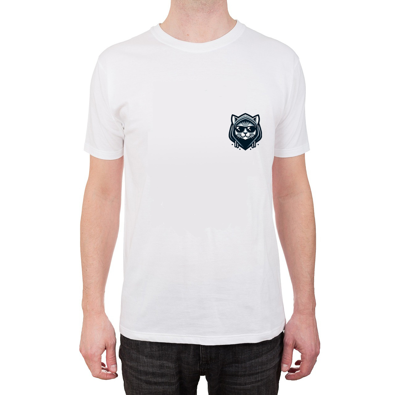 wit  t shirt met kat