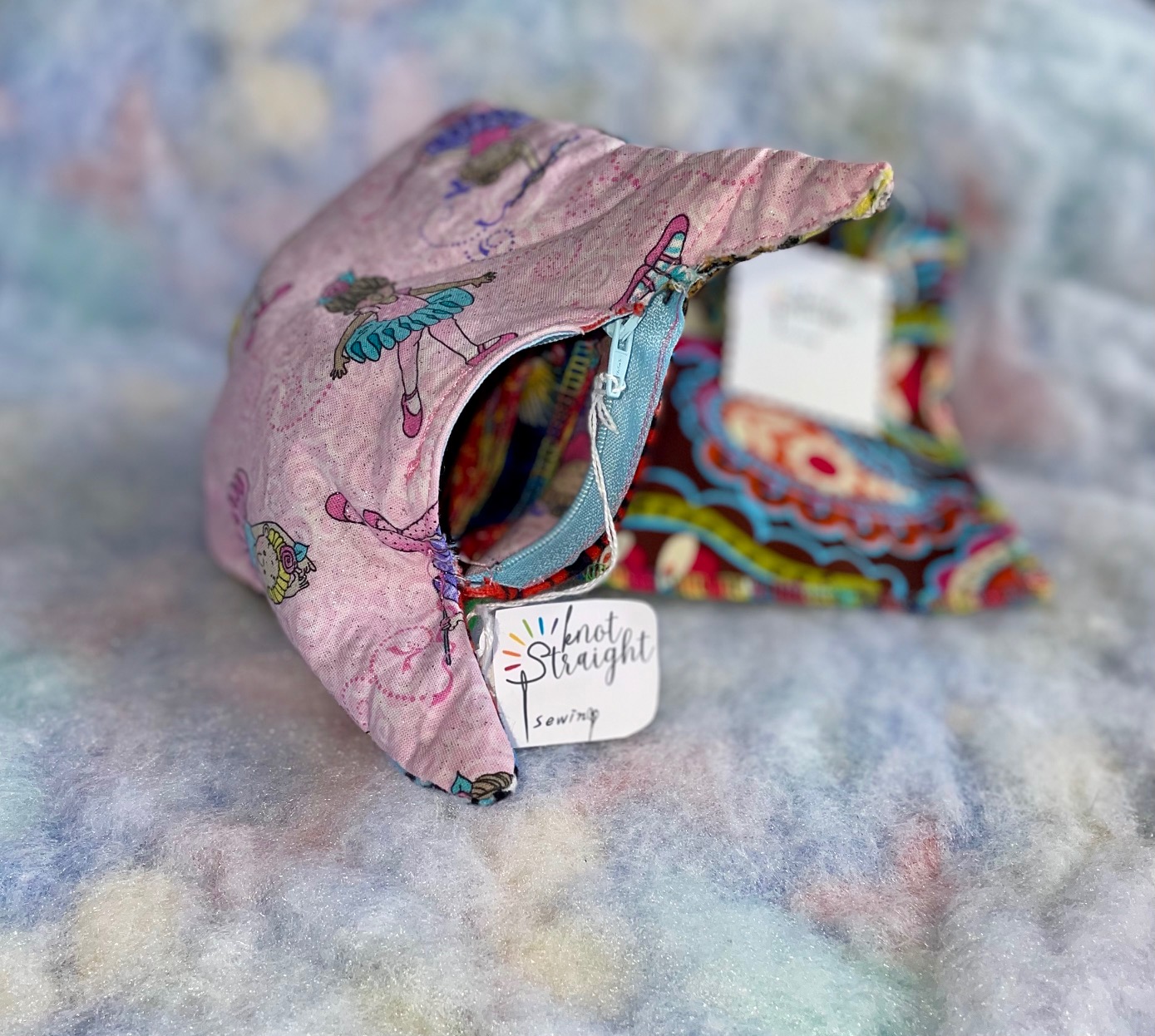 Set of 2 zipper Cat Pouches