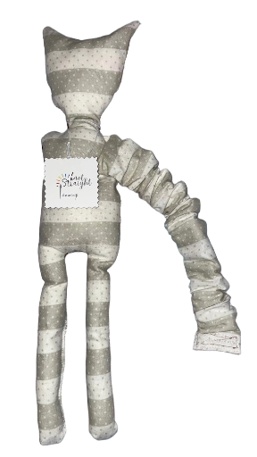 15" 2-sided Sensory Cat with stretchy tail