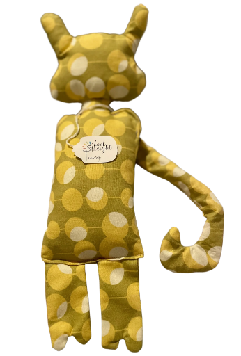 12" soft stuffed Cat featuring a sensory sound in it's tail