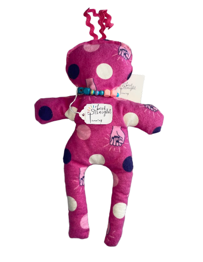 12" stuffie Doll with fidget piece
