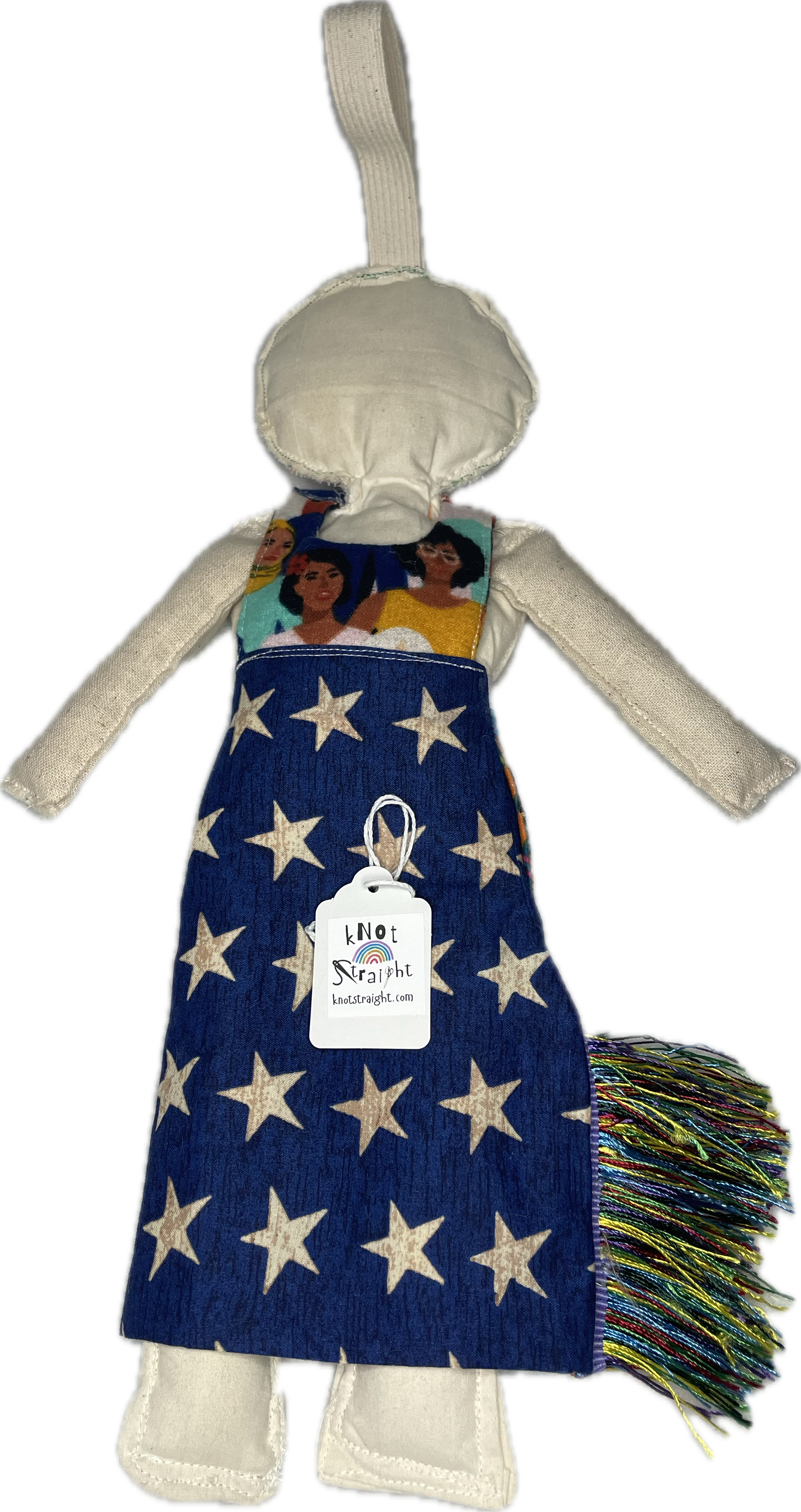 14" Fabric Doll wearing Woman Empowerment Dress