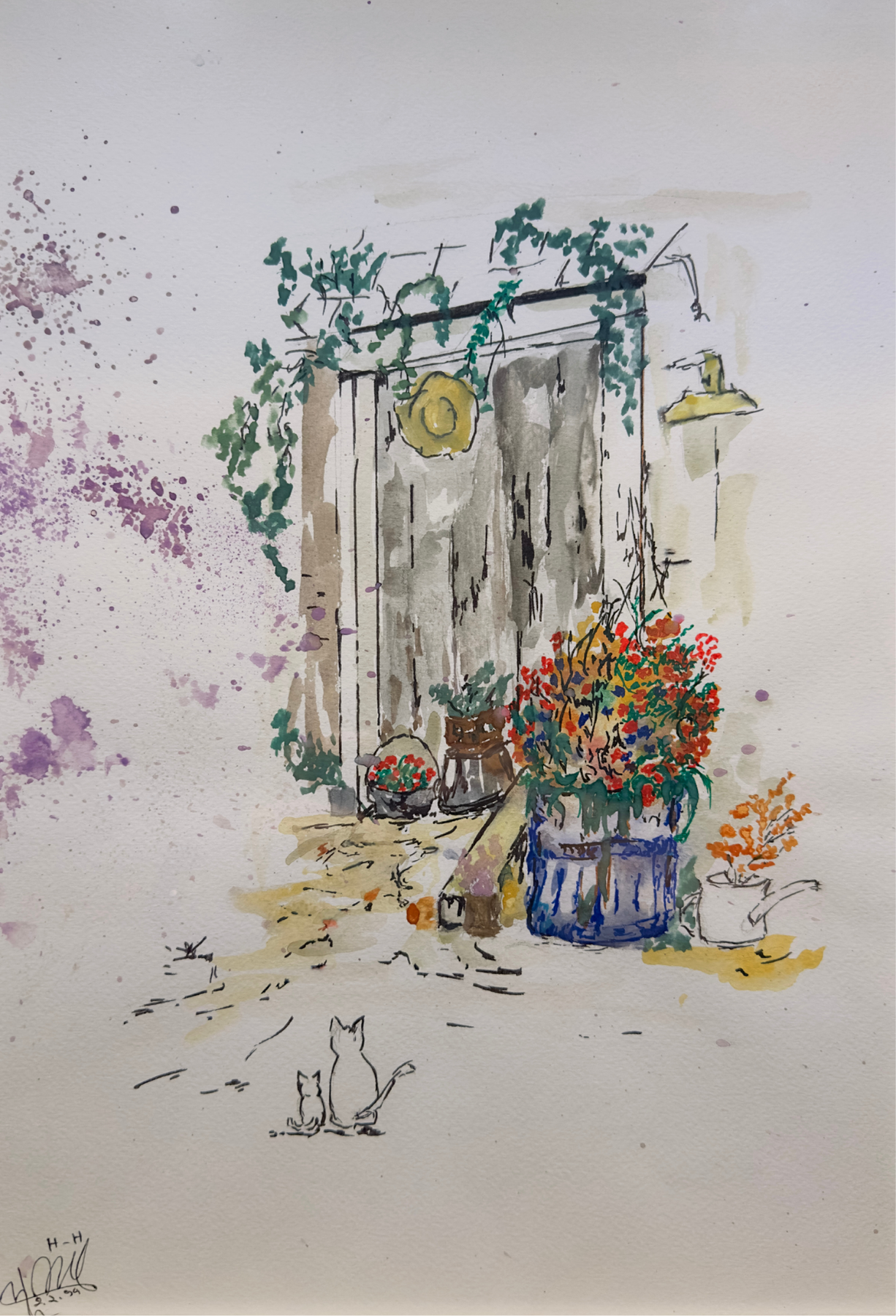 Compagnons de la cour (45cm*32cm)