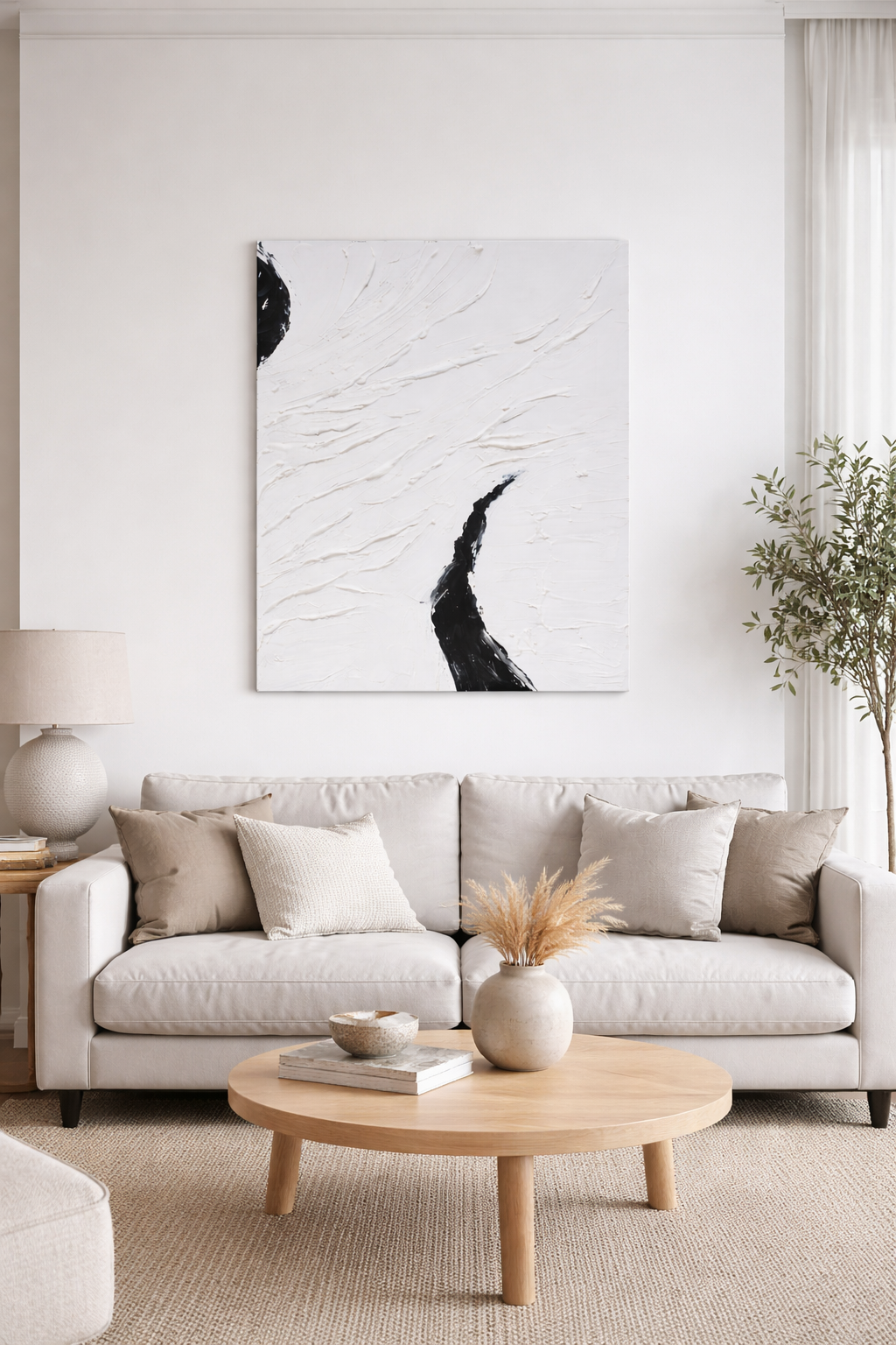 Contraste Noir & Ivoire (fait main)