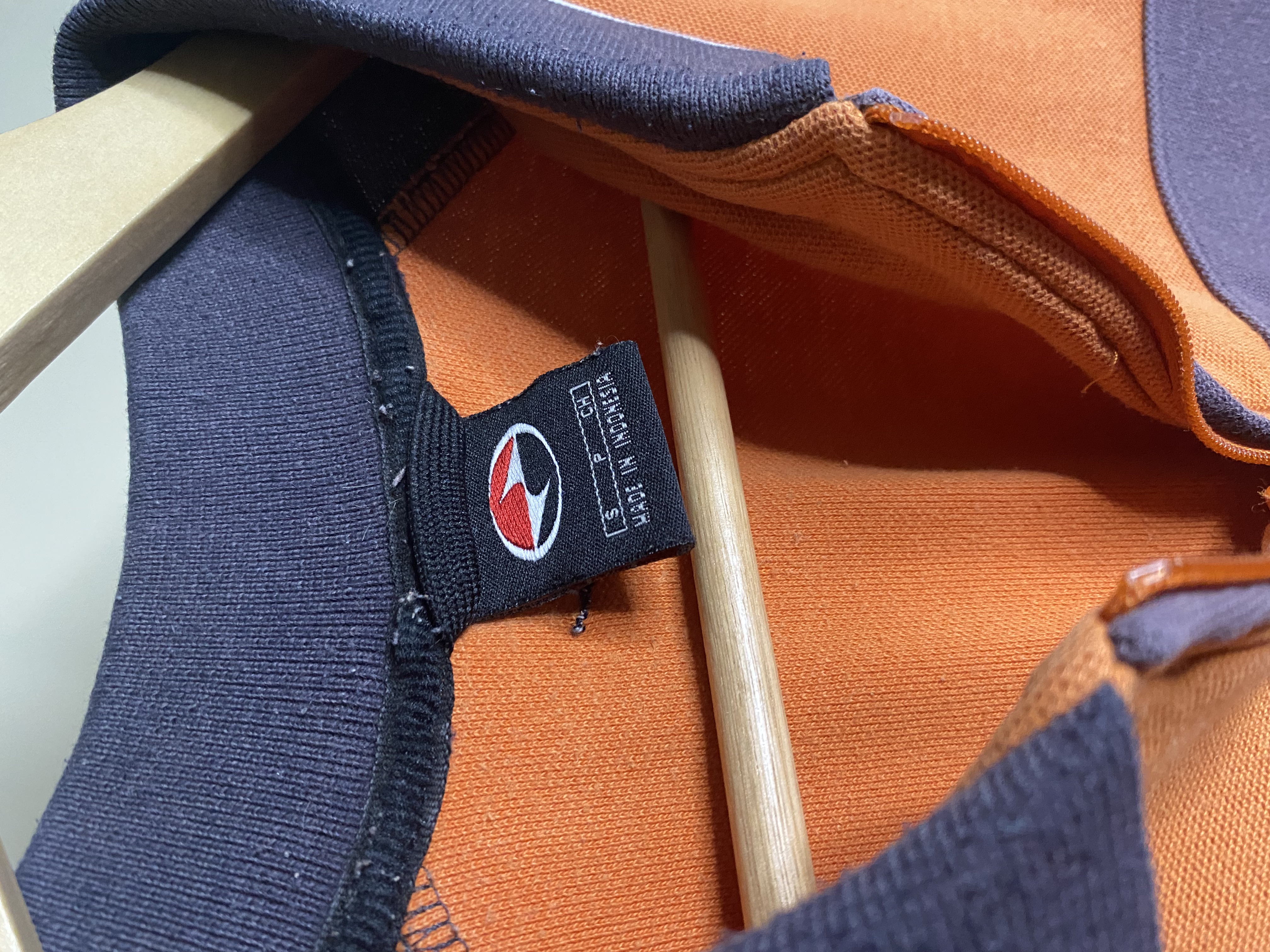 RARE Vintage orange Tiger Woods ying yang zip polo (S)