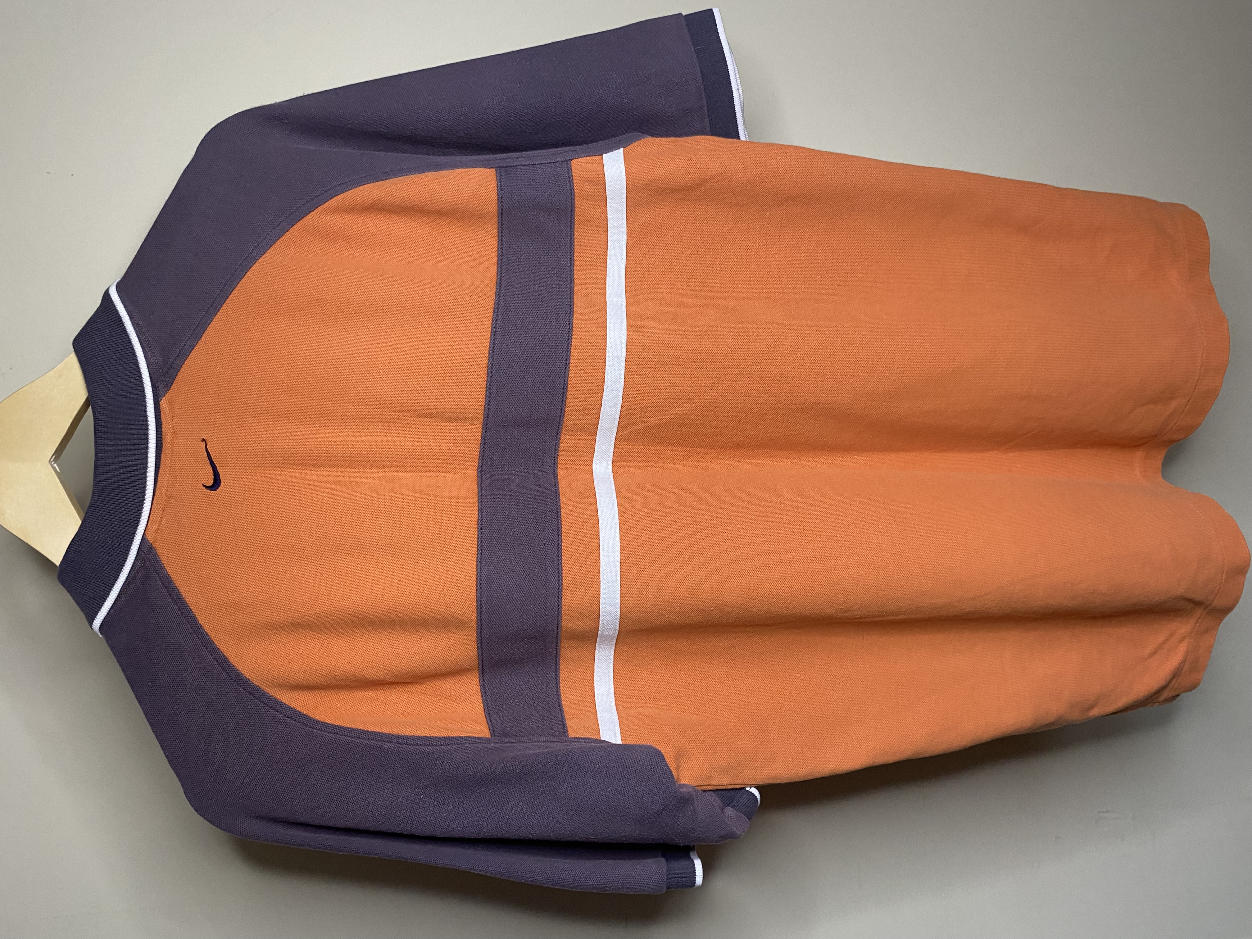 RARE Vintage orange Tiger Woods ying yang zip polo (S)