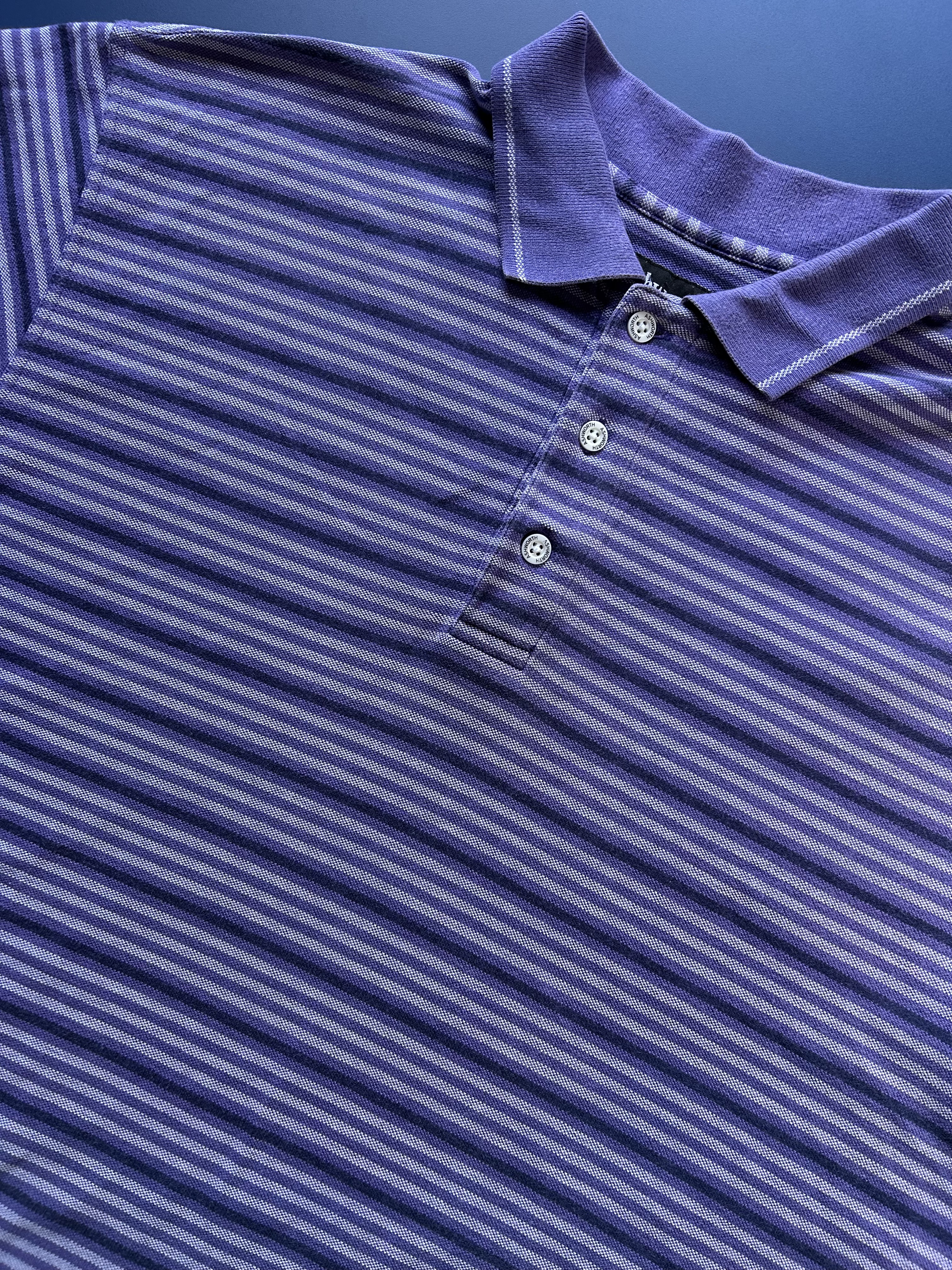 vintage ashworth striped polo (L)