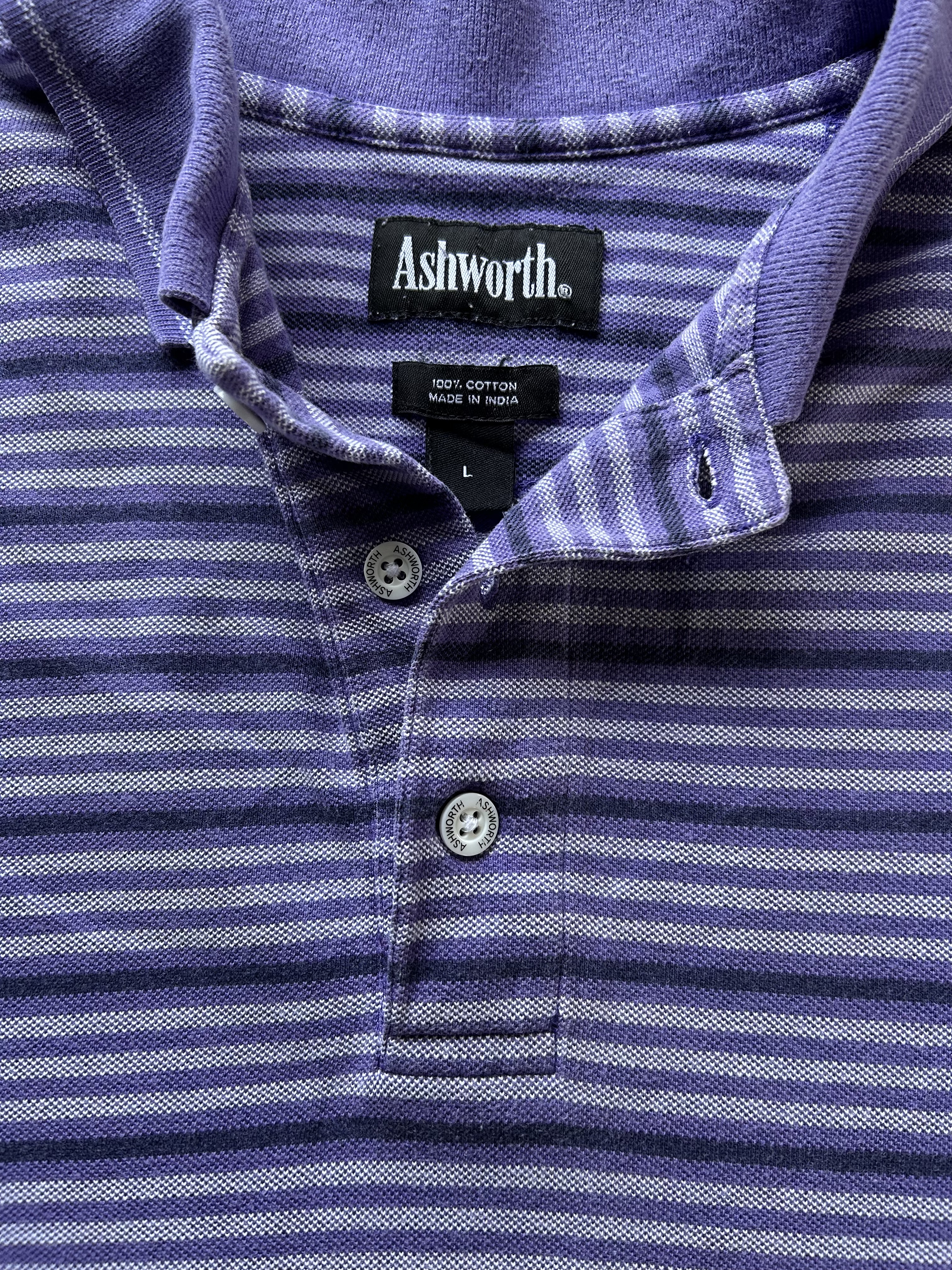 vintage ashworth striped polo (L)