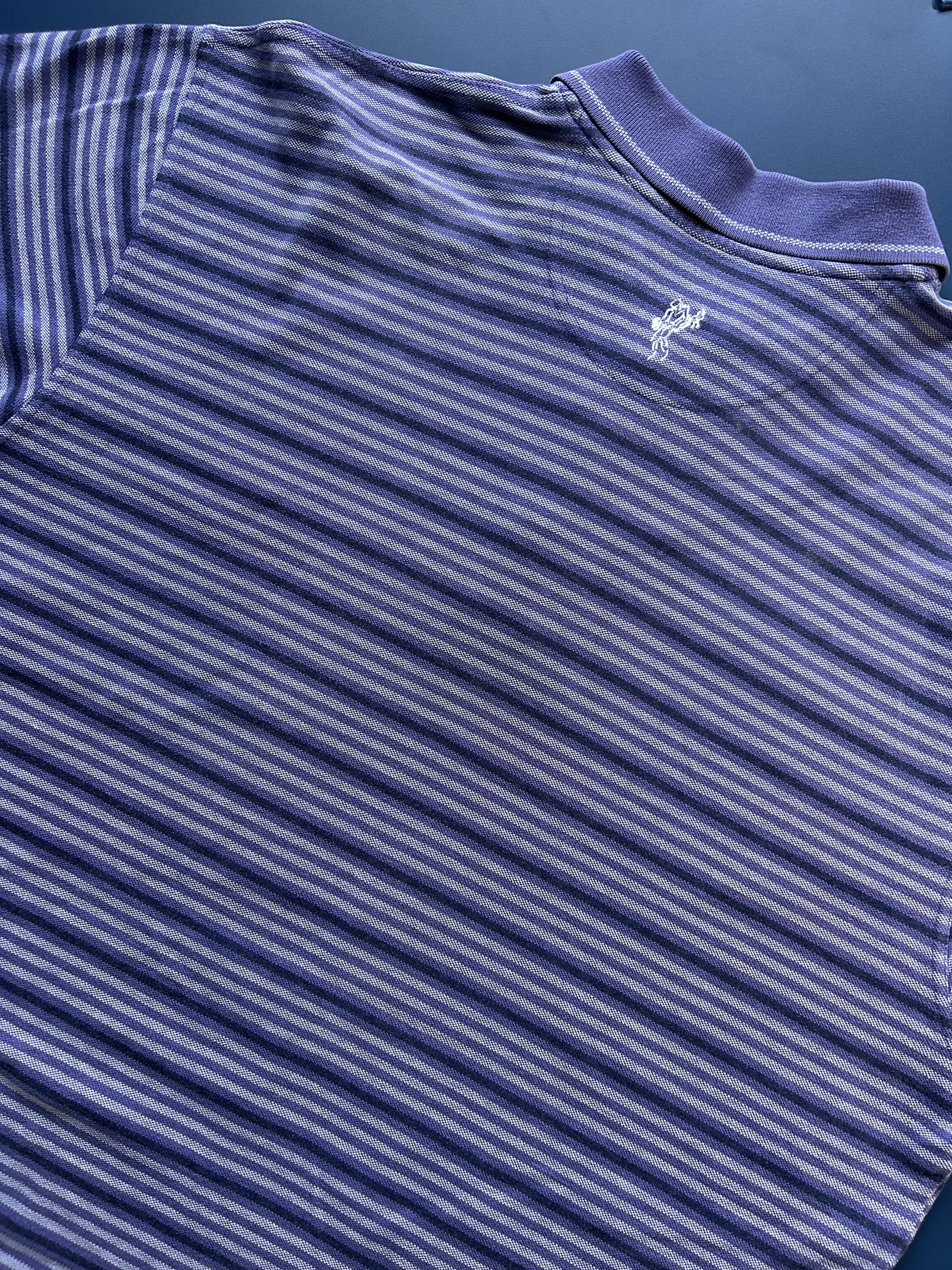 vintage ashworth striped polo (L)