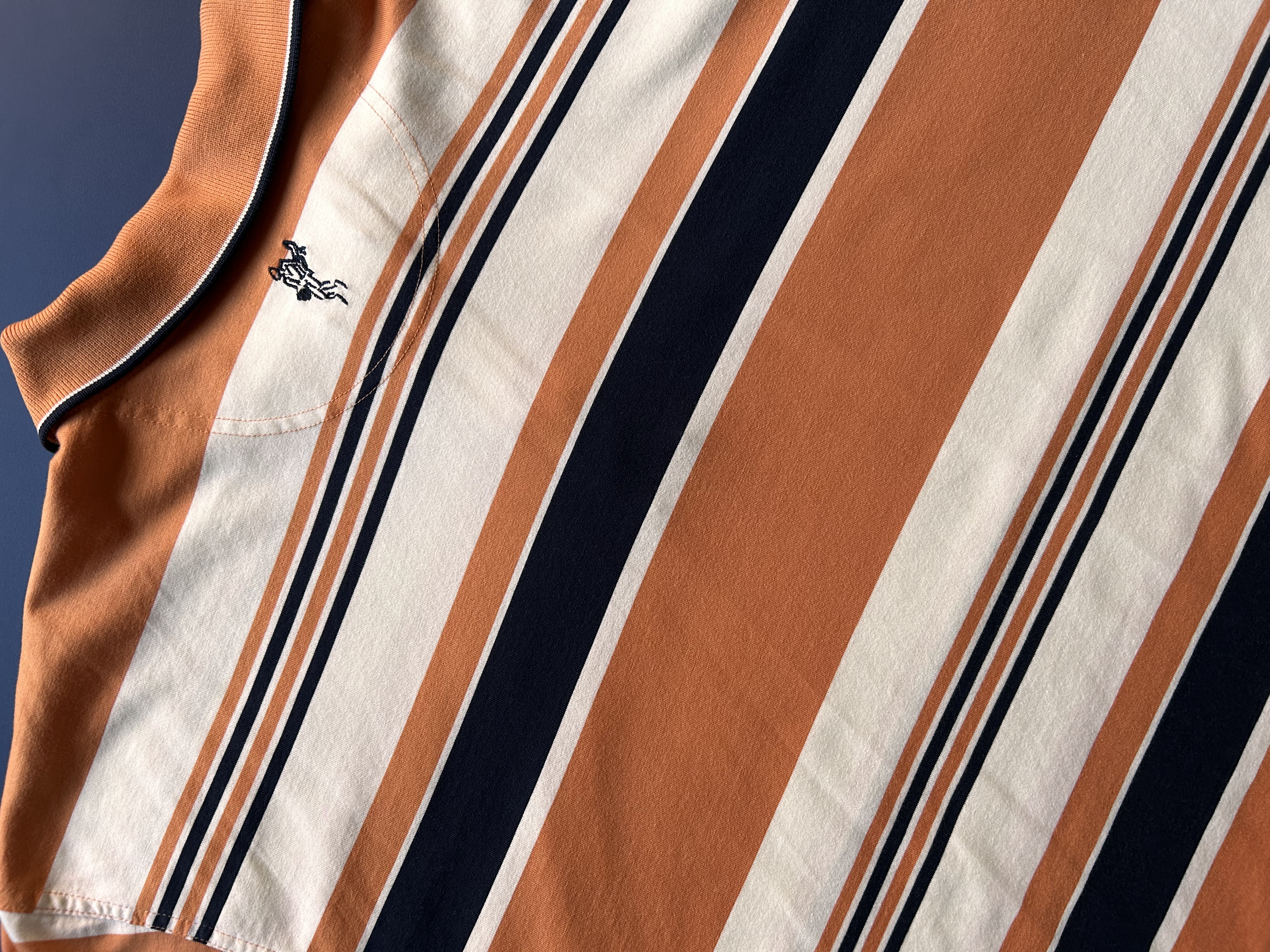 vintage ashworth striped polo (L)