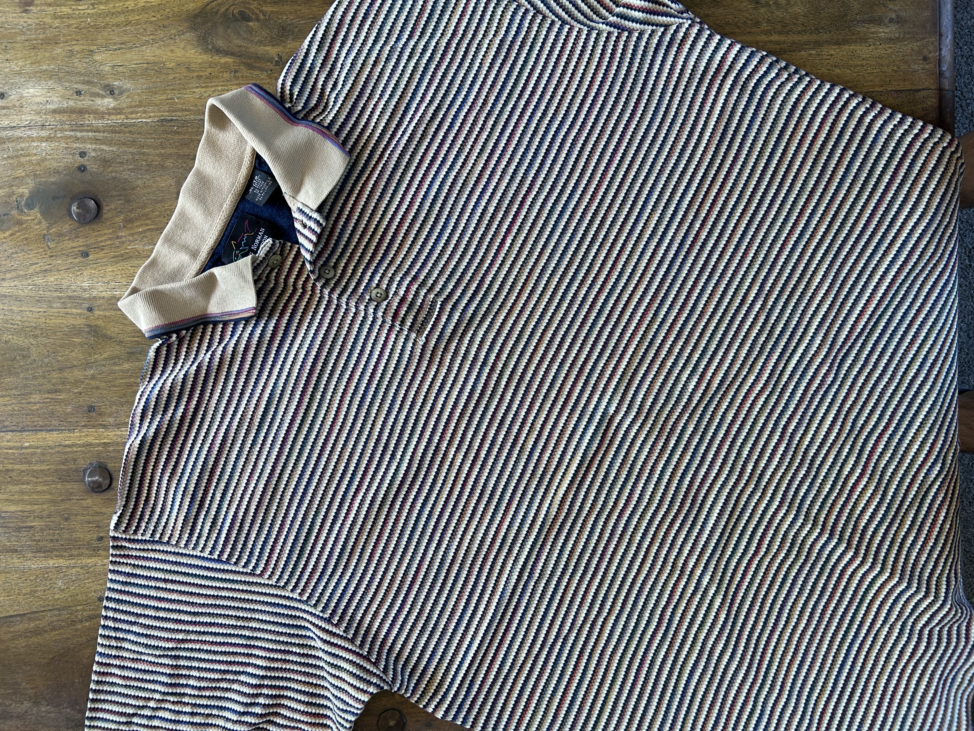 vintage striped Greg Norman polo (boxy XL)
