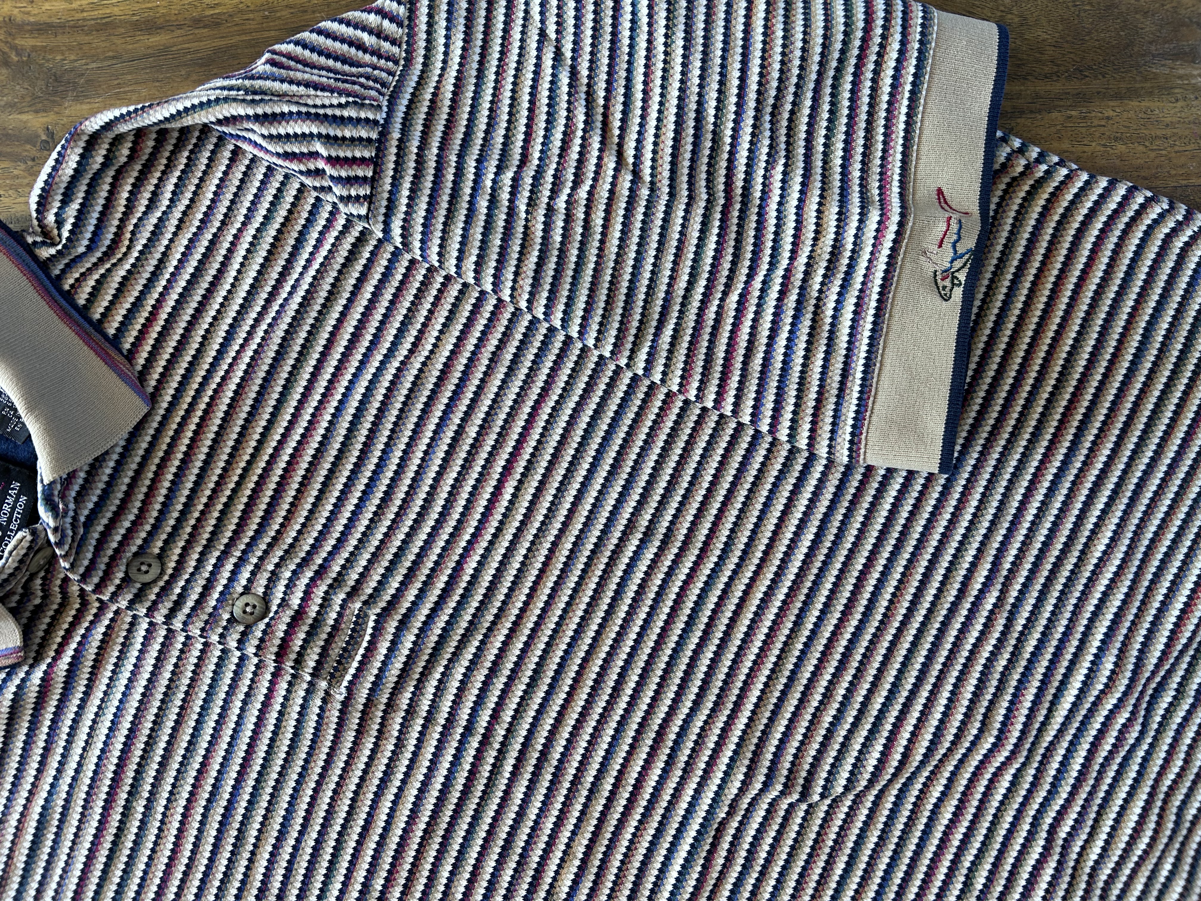 vintage striped Greg Norman polo (boxy XL)