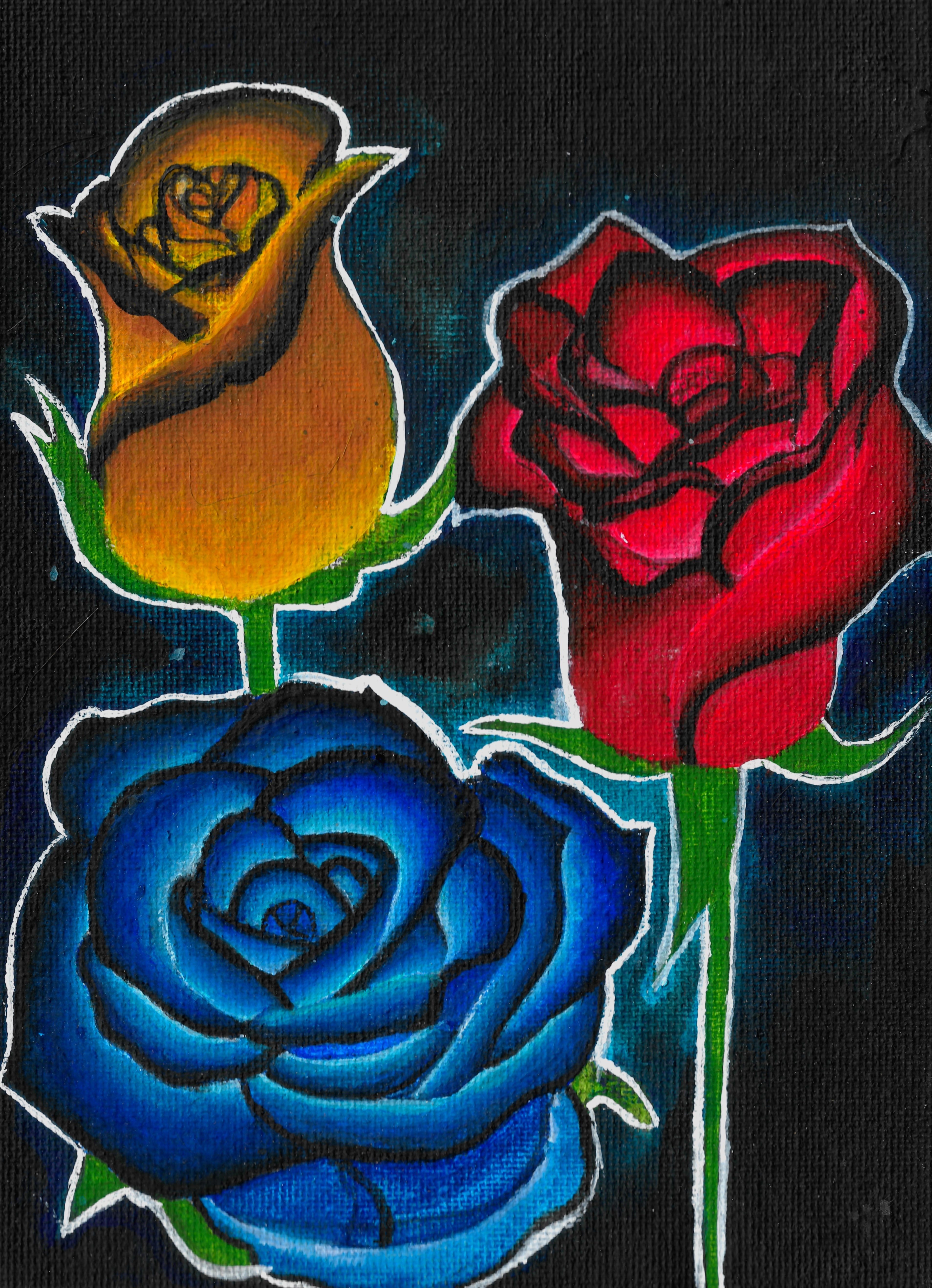 Trio Del Rosas Art Print