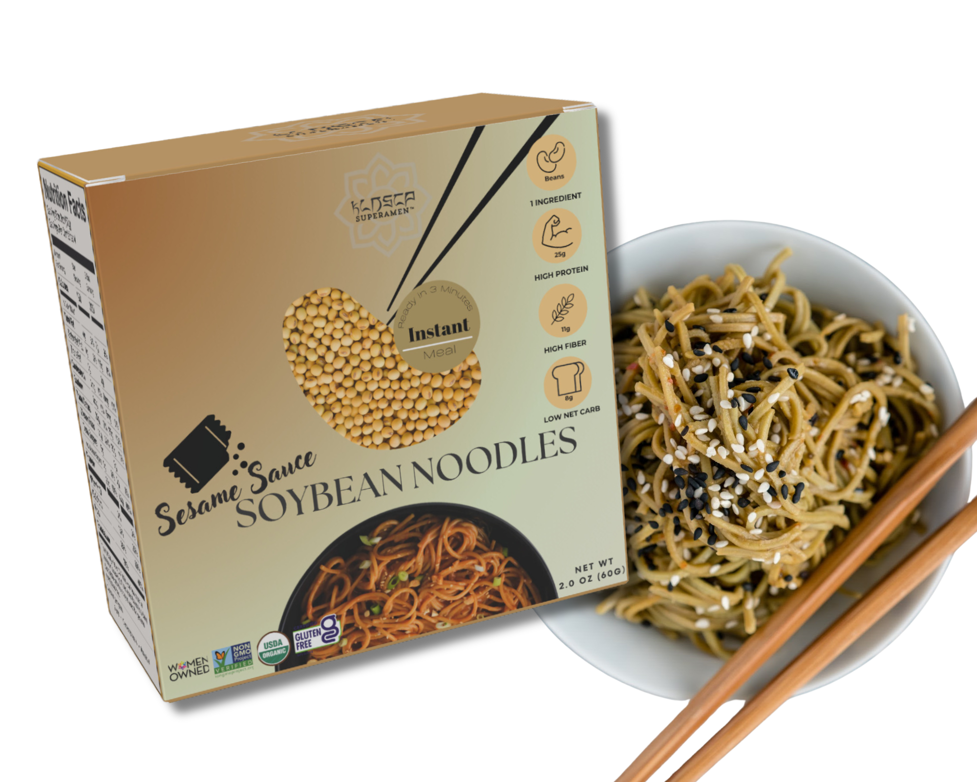 KLDSCP Superamen™ - Sesame Sauce Organic Instant Noodles made with Soybeans
