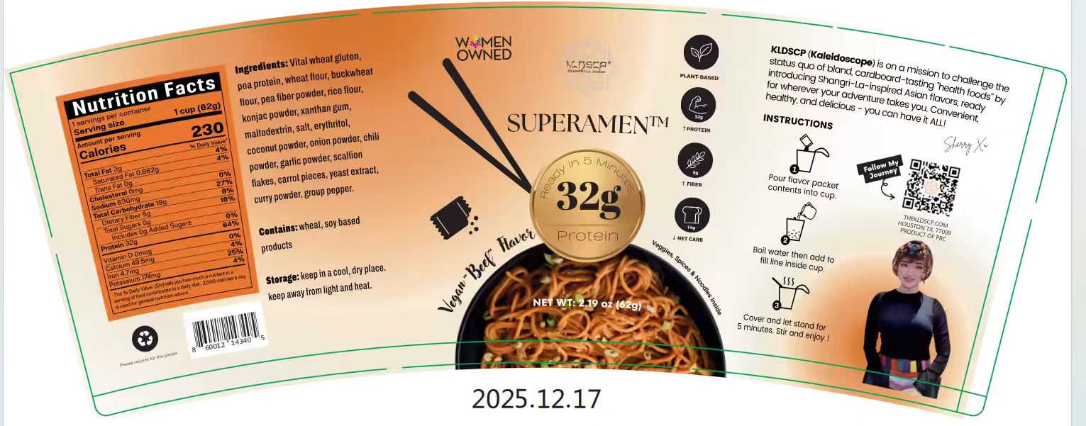 KLDSCP Superamen™ - Spicy "Beef” Flavor Cup Ramen Soup Noodles (12 Cups)