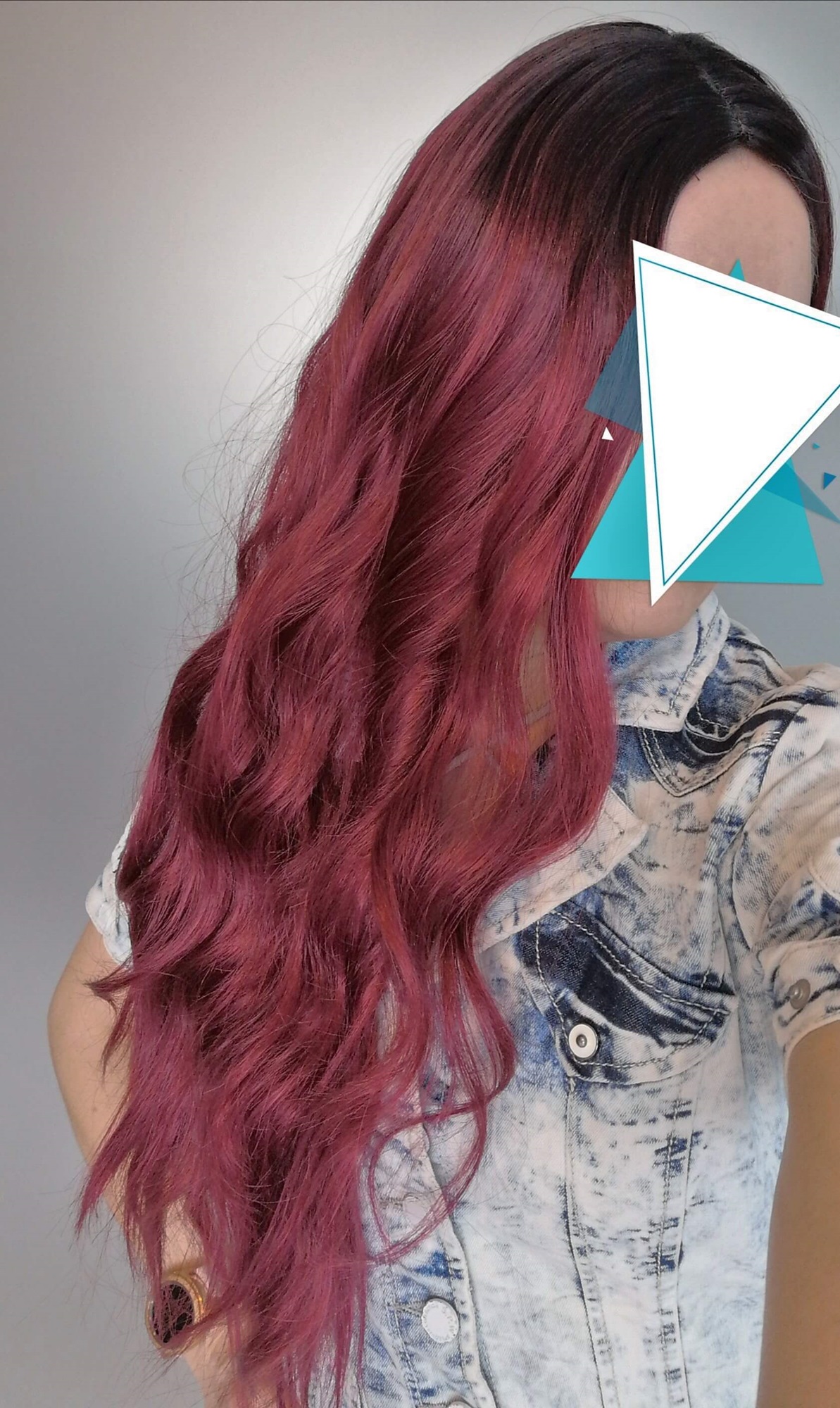 Perukas, bordo spalva, ilgis 70cm