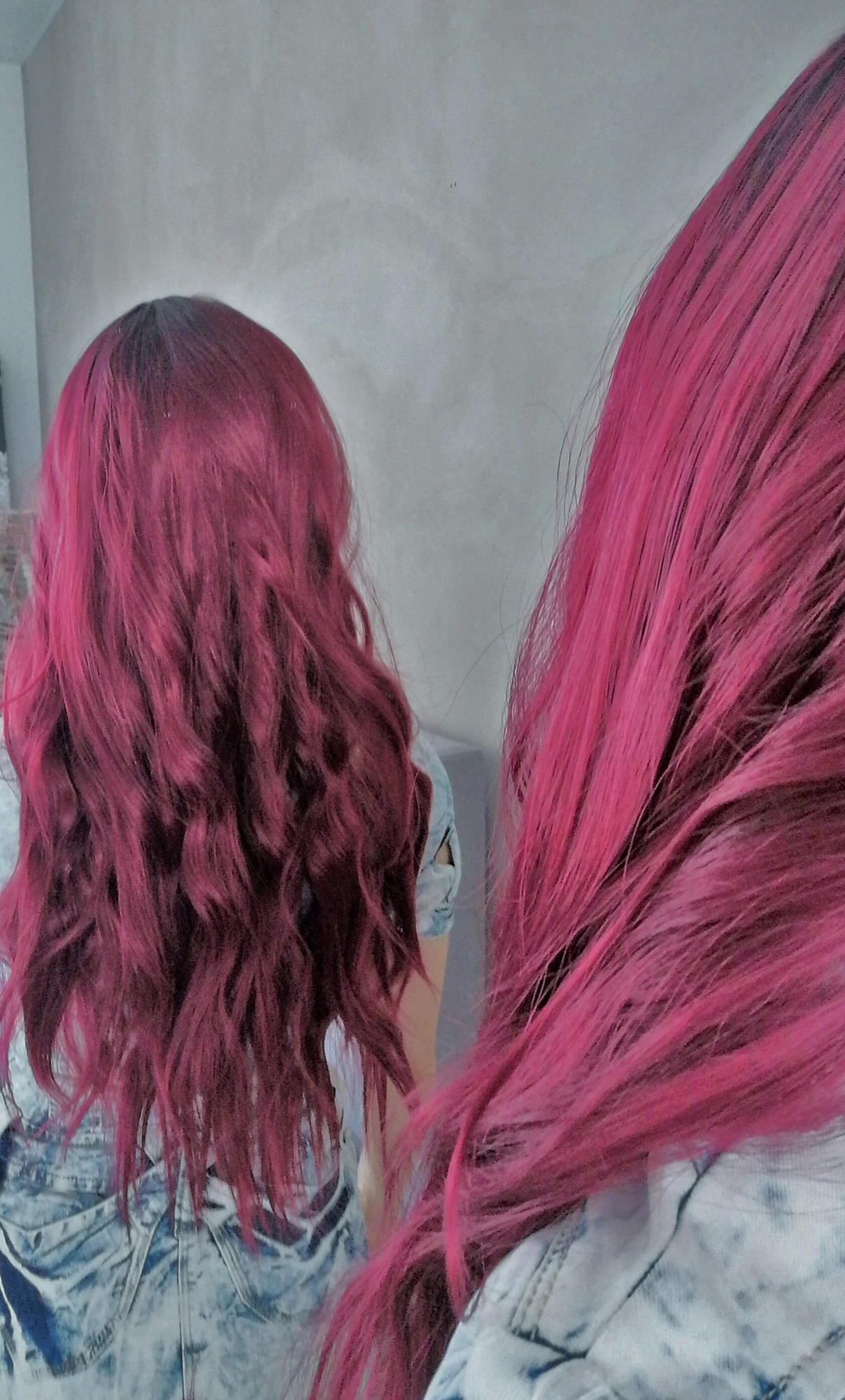 Perukas, bordo spalva, ilgis 70cm