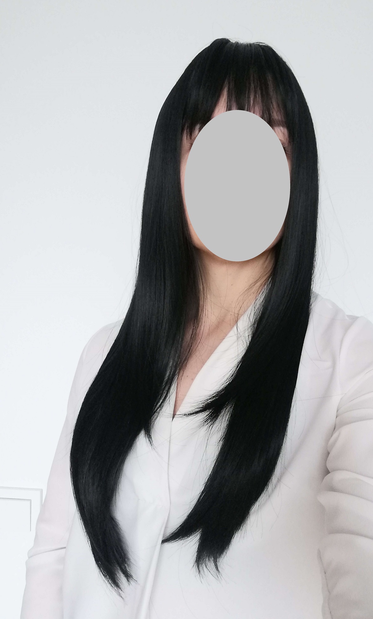 Perukas Nr. 2163(1) juodas, tiesus, ilgis 70cm