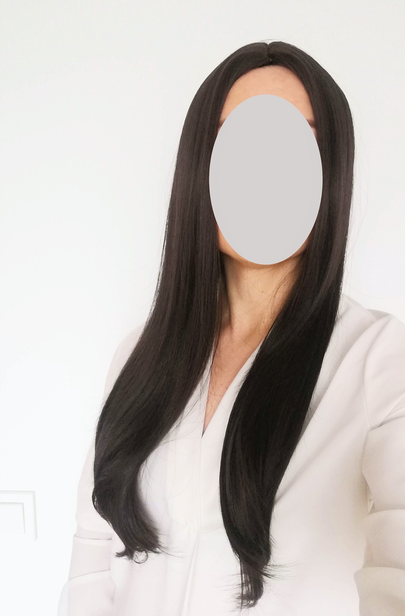 Perukas Nr. 1330 tamsiai rudas, ilgis 70cm