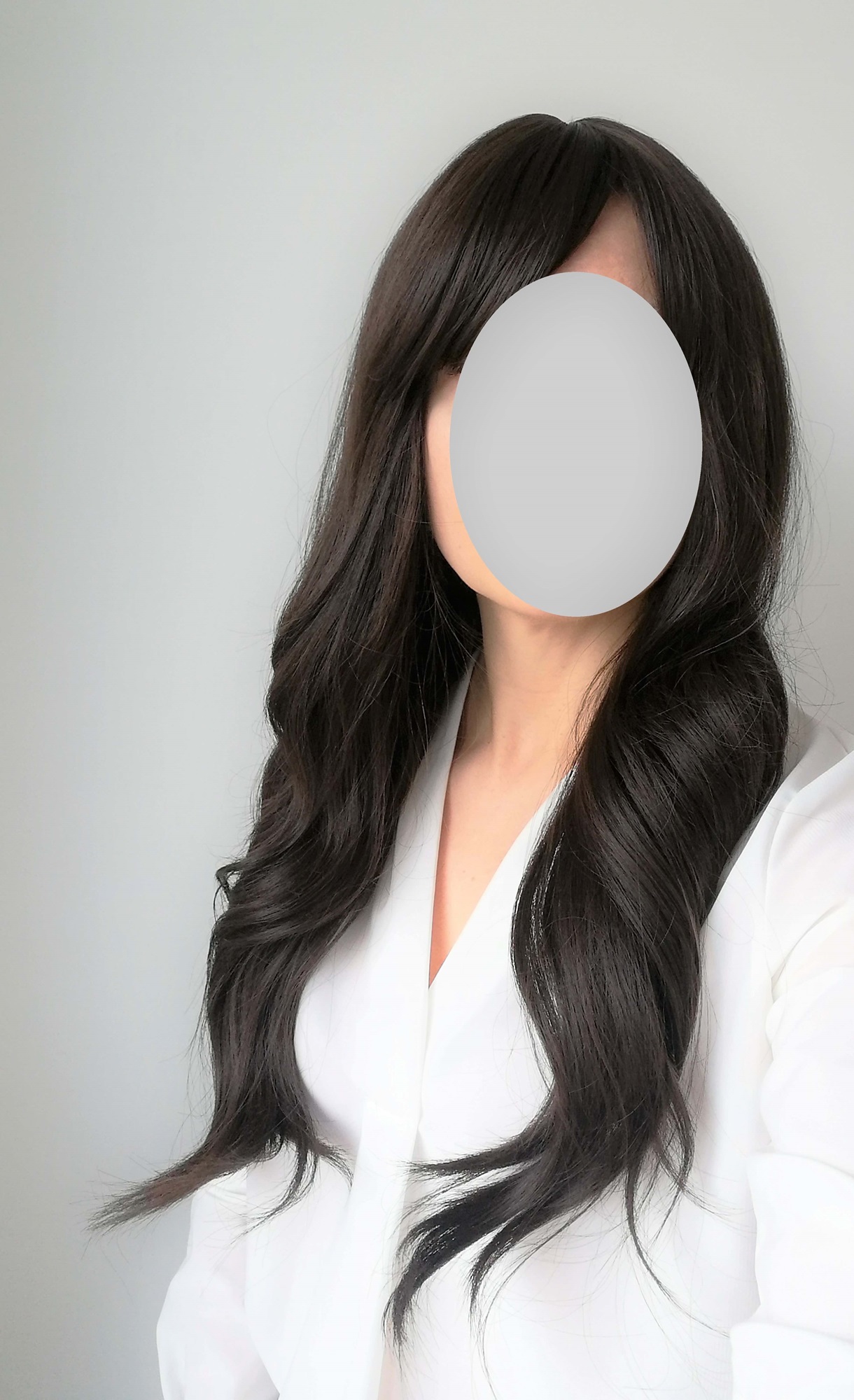 Perukas Nr. 226(2) tamsiai rudas su kirpčiukais, ilgis 70cm