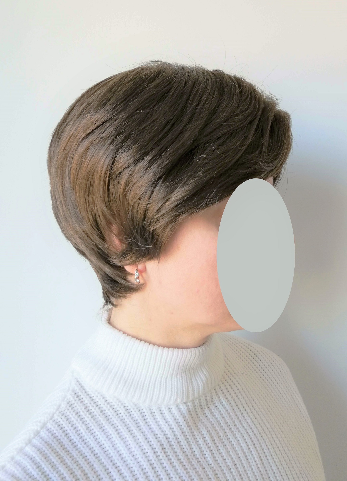 Perukas Nr. 1008(4) trumpų plaukų, tamsiai rudas