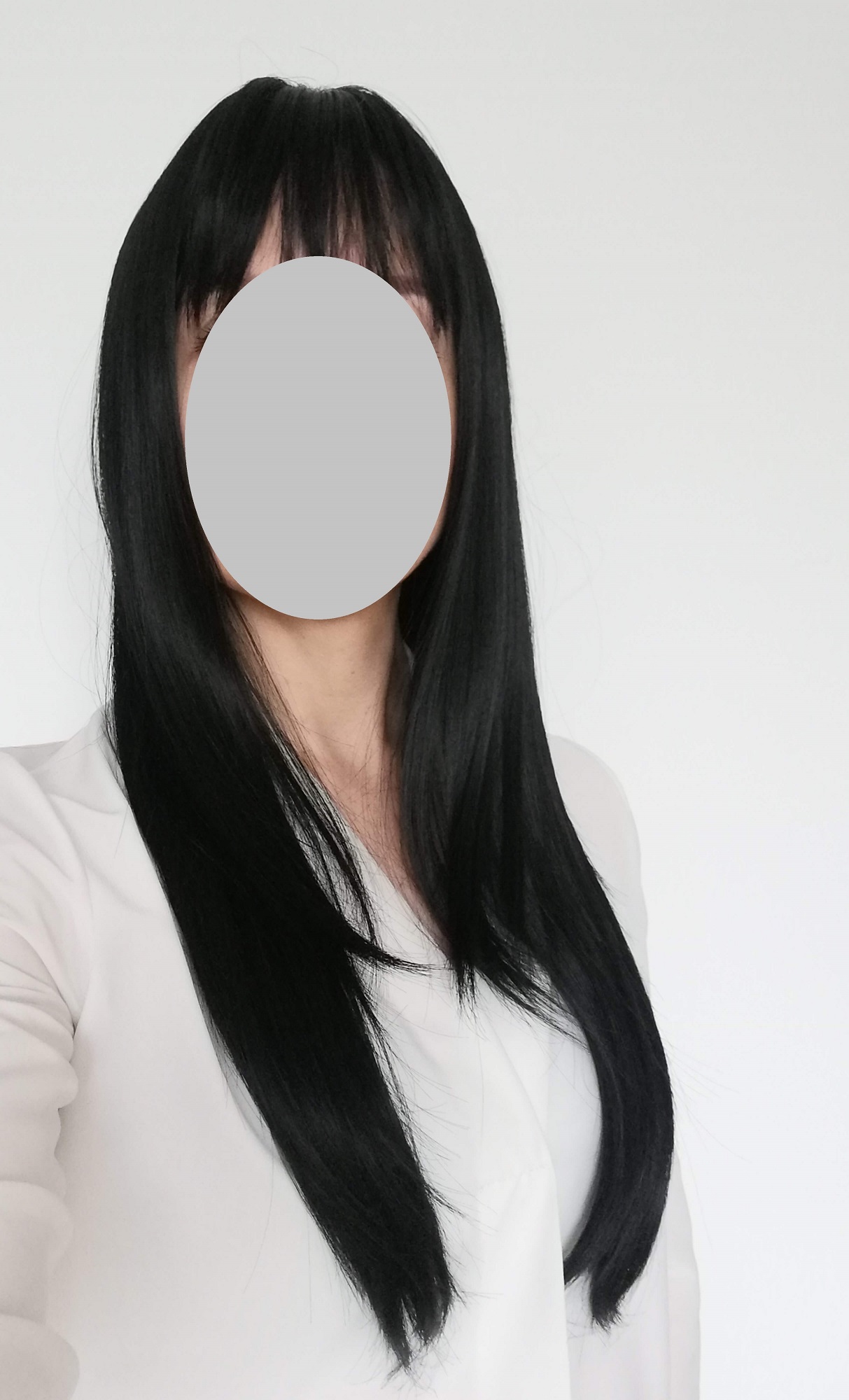 Perukas Nr. 2163(1) juodas, tiesus, ilgis 70cm