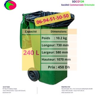 Poubelle Plastique 240 L