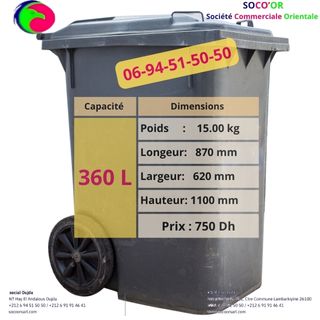 Poubelle Plastique 360 L
