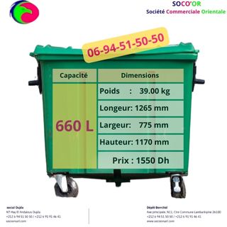 Poubelle Plastique 660 L