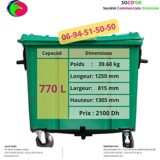 Poubelle Plastique 770 L