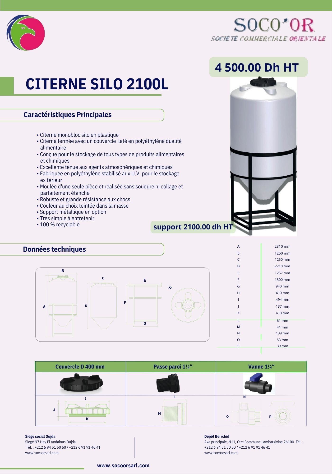 CITERNE SILO 2100L