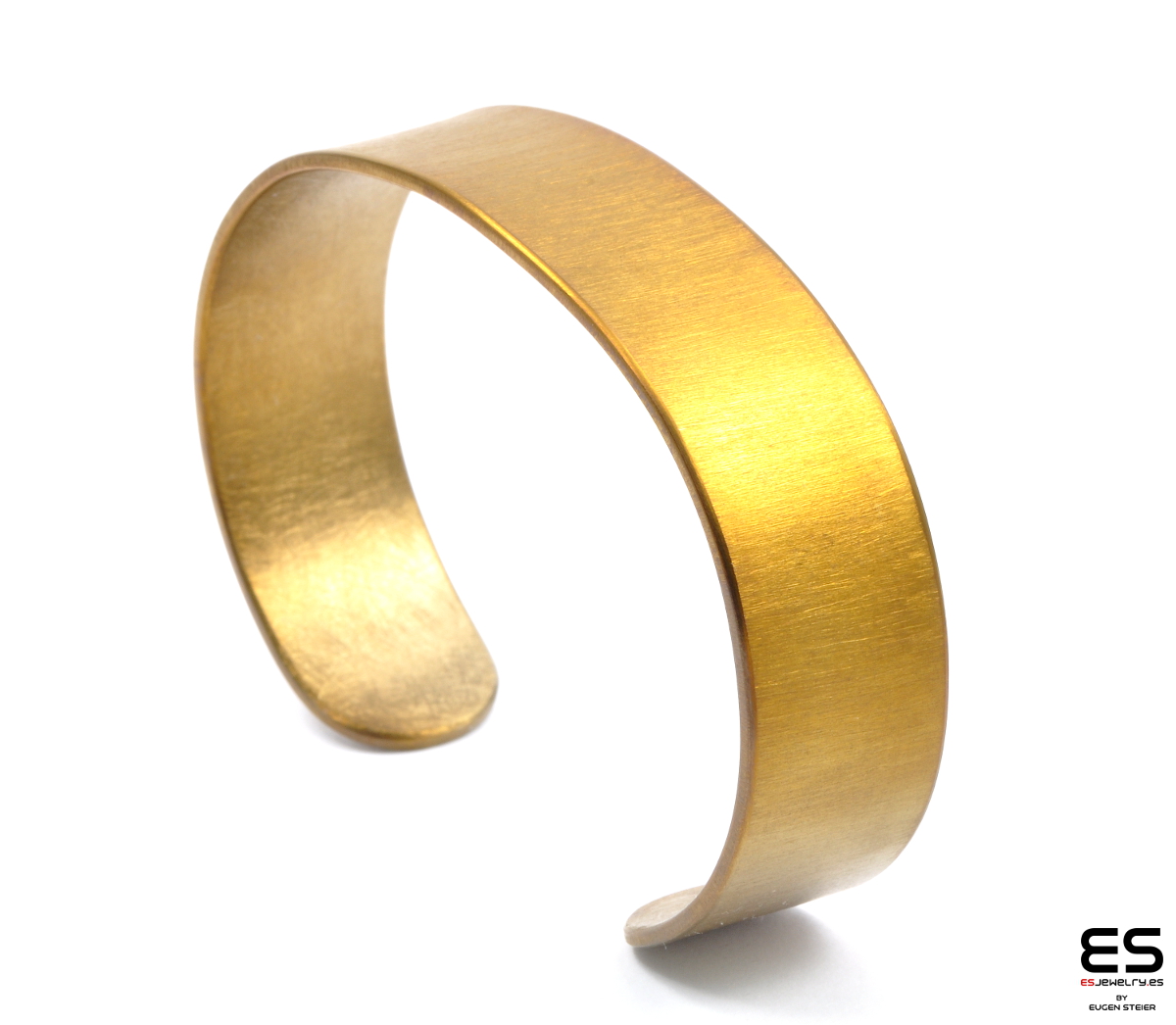 Titanium Cuff Bracelet - Gold Color 15 mm wide