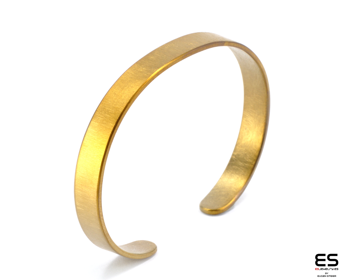 Titanium Cuff Bracelet - Gold Color 7 mm wide