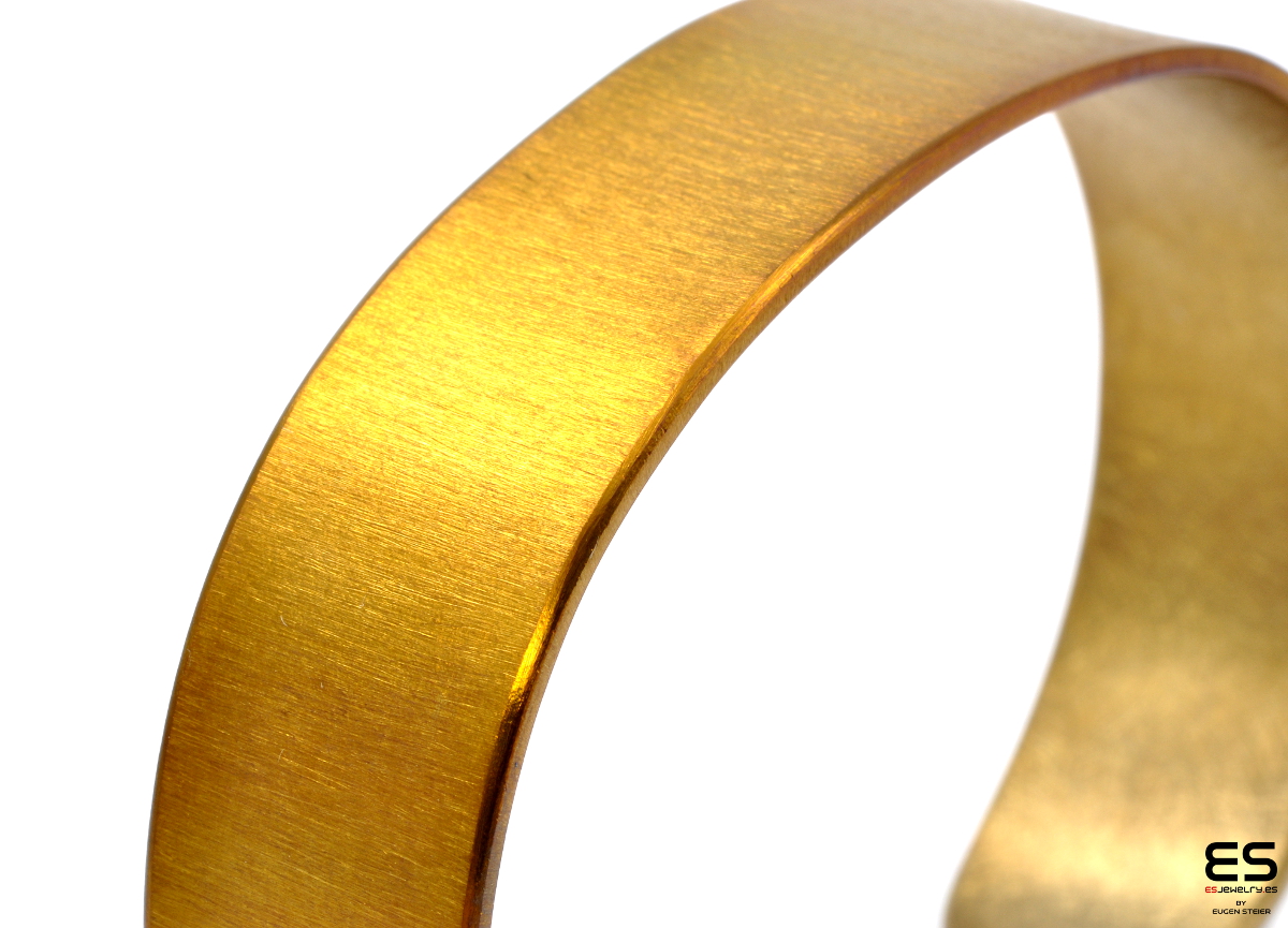 Titanium Cuff Bracelet - Gold Color 15 mm wide