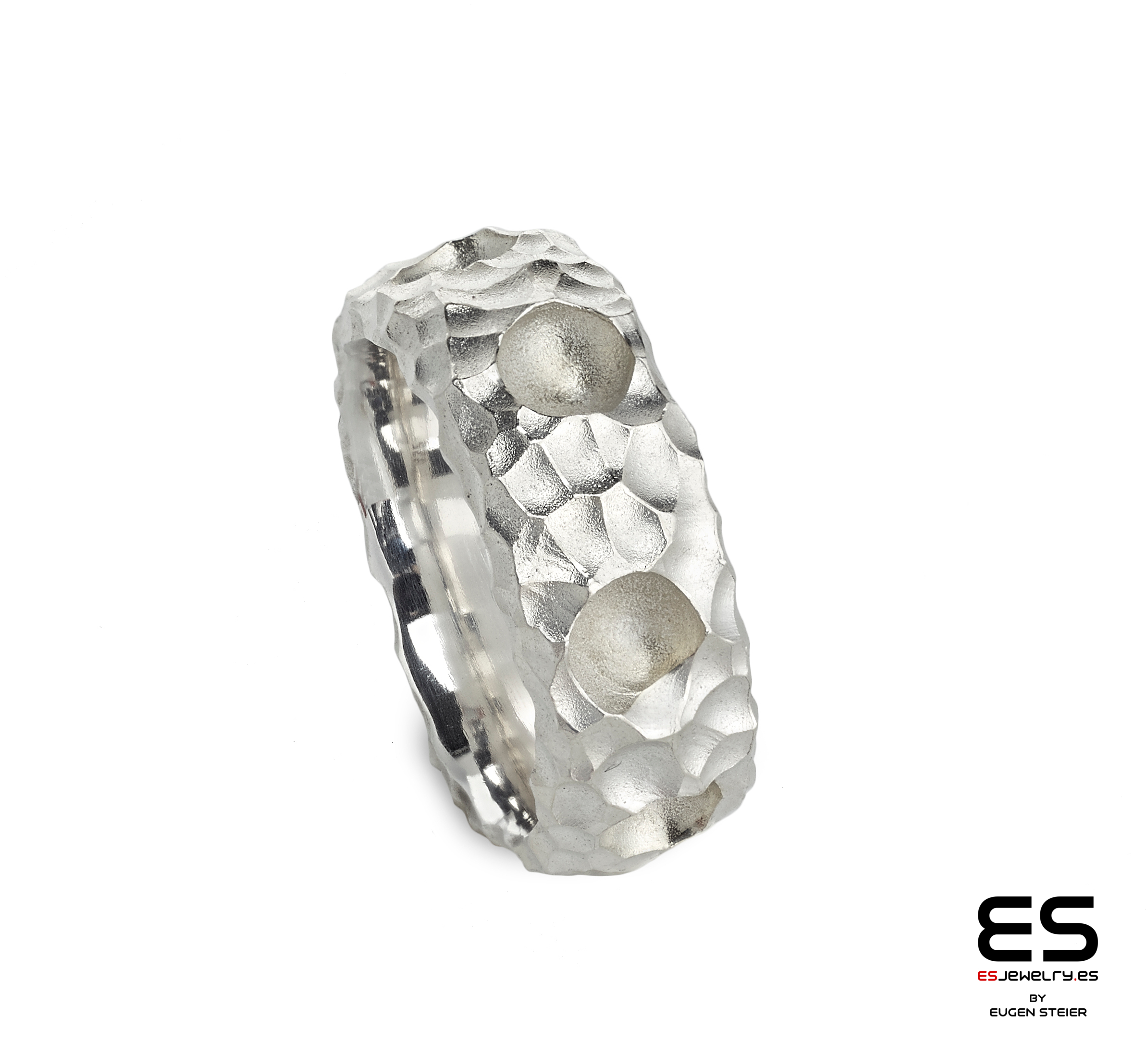 Moon Ring - Textured Silver Ring