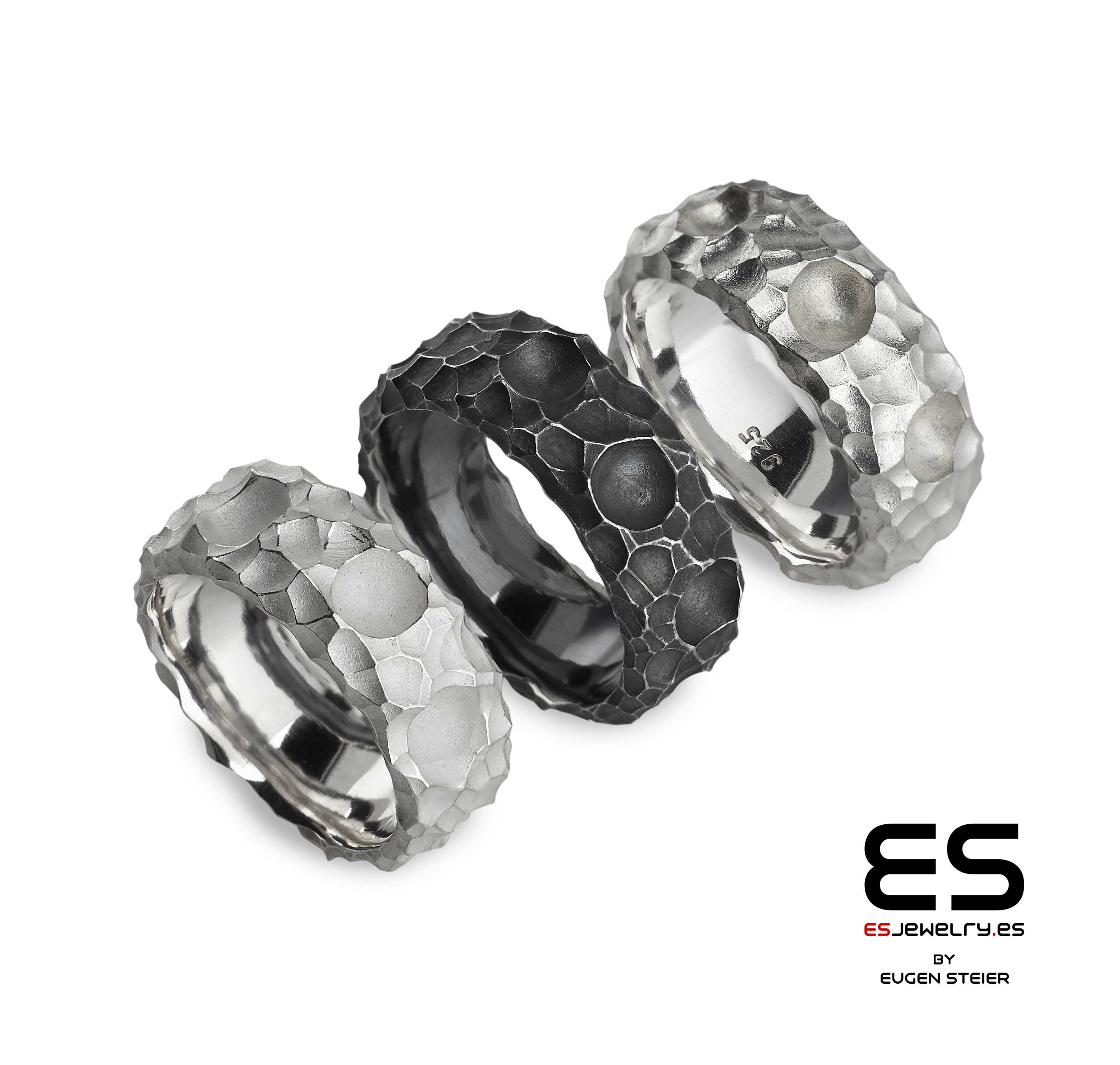 Moon Ring - Textured Silver Ring